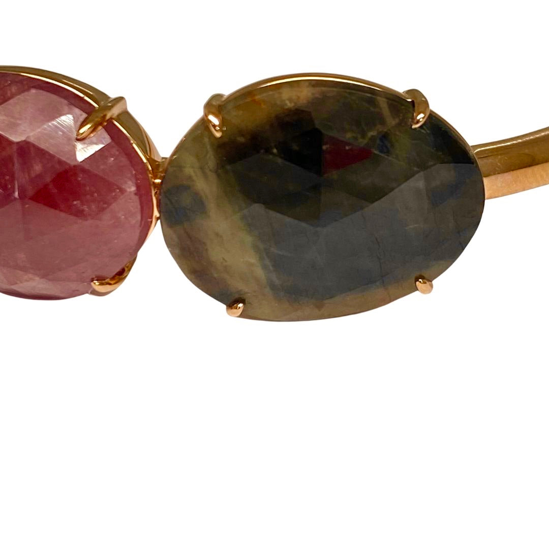 Lesunja Ocean XXY Boho La Vie Bracelet Rosé Gold Ruby Sapphires