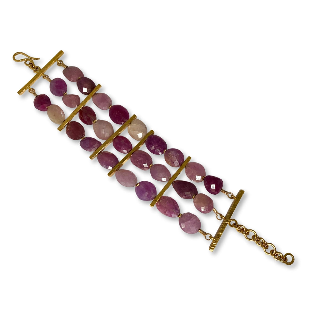 Lesunja Jet Set Paris Bracelet Rose Gold Ruby