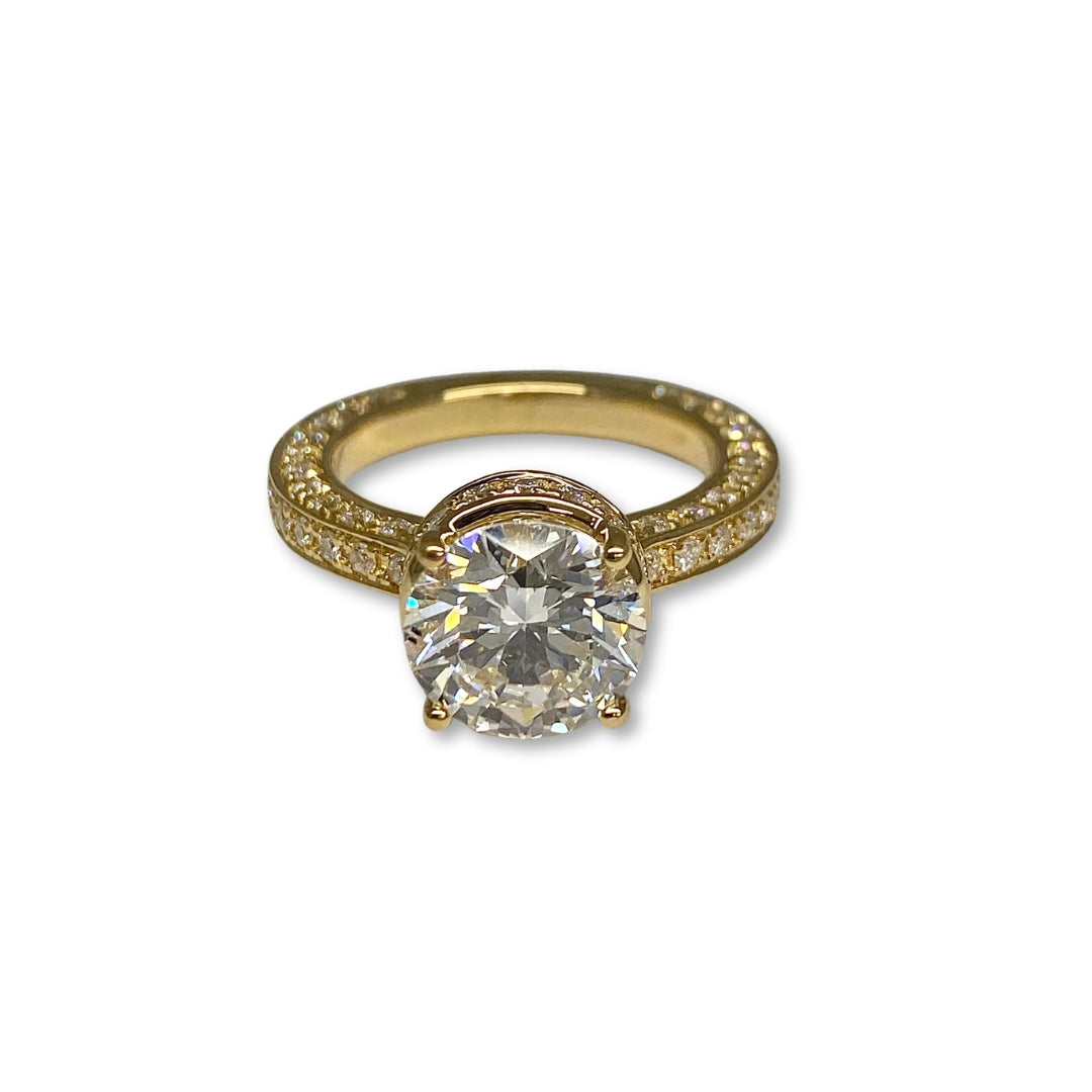 Lesunja Engagement Ring Yellow Gold White Diamonds 3,51ct.
