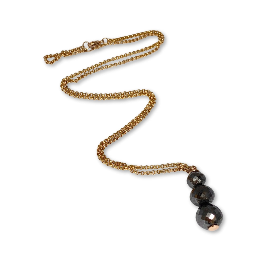 Lesunja Necklace Rosé Gold Black Diamonds