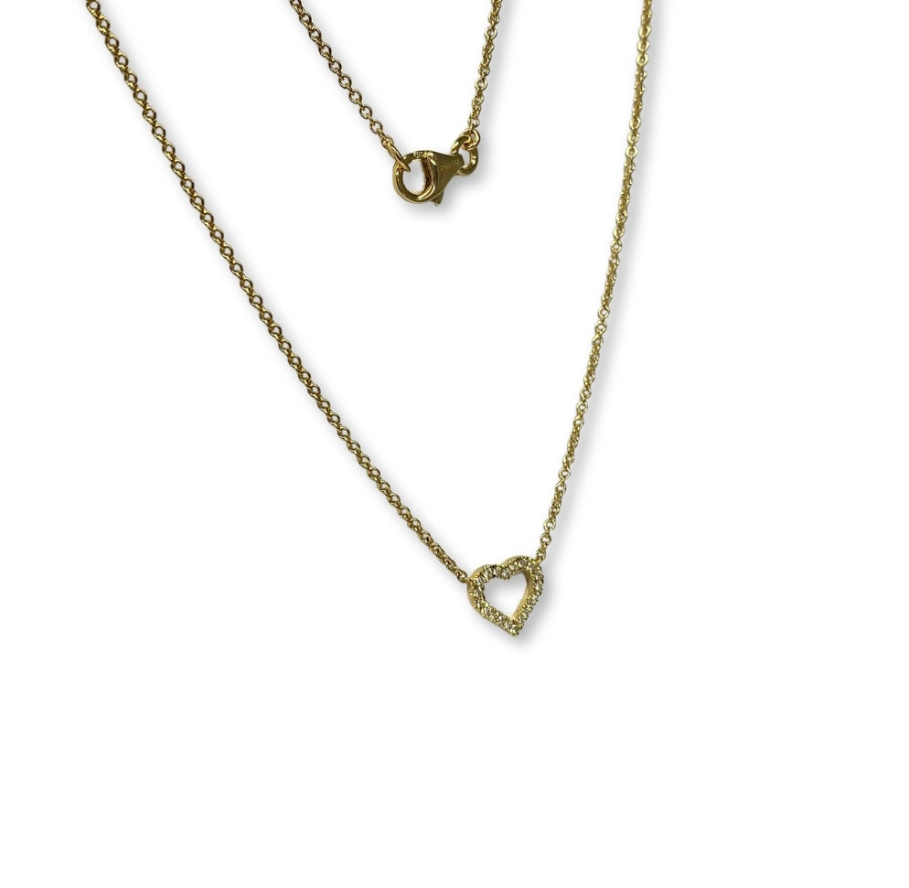 Lesunja Necklace Yellow Gold Diamond Heart