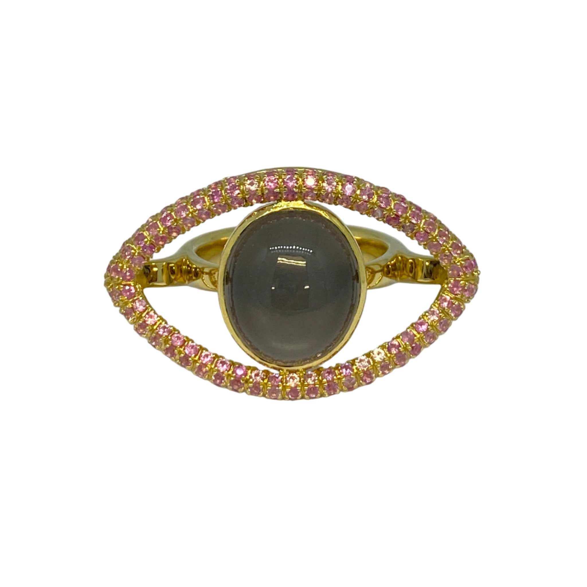 Lesunja Moonstone Sapphire 18k yellow gold Ring