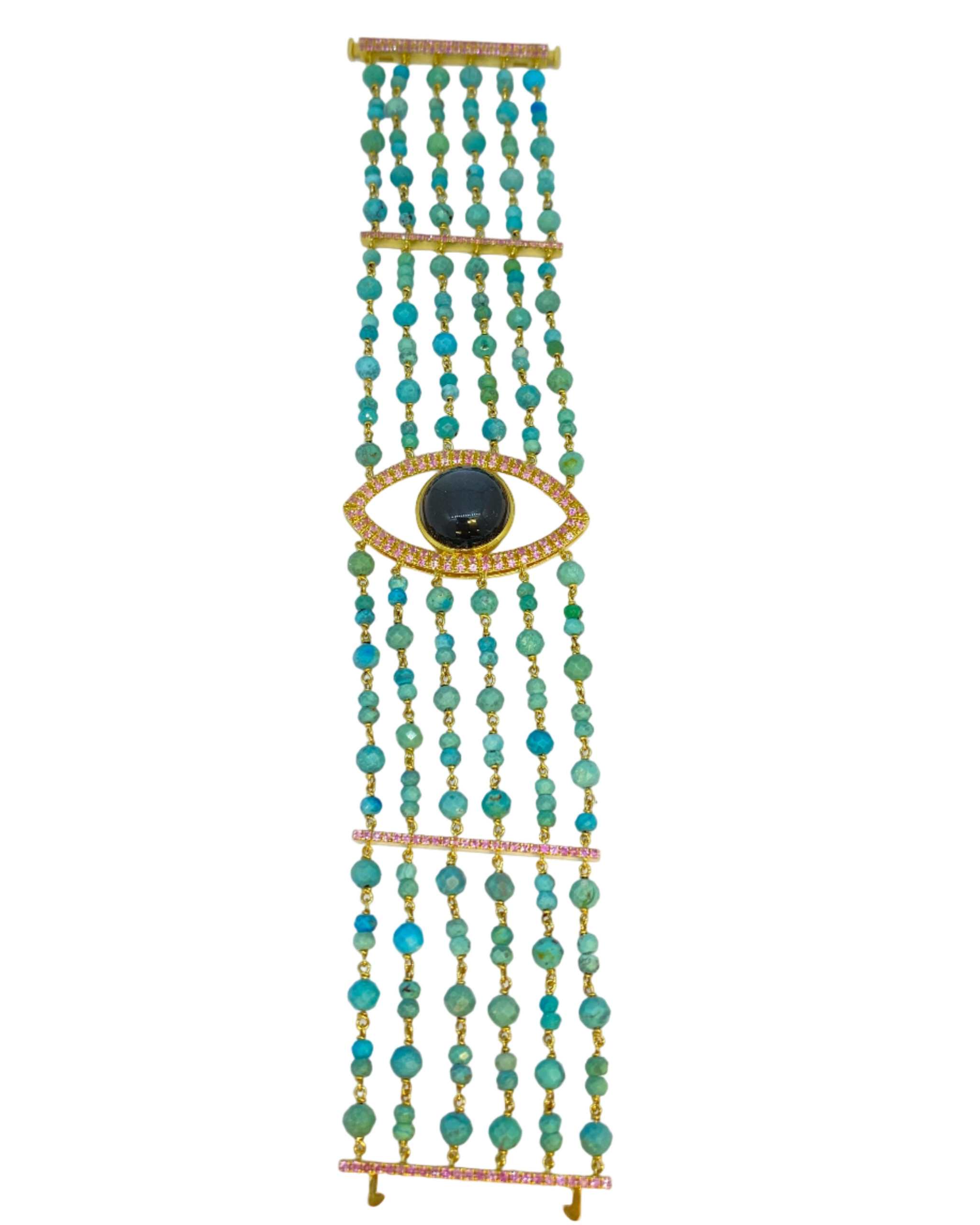 Tourquise Moonstone Gold Bracelat