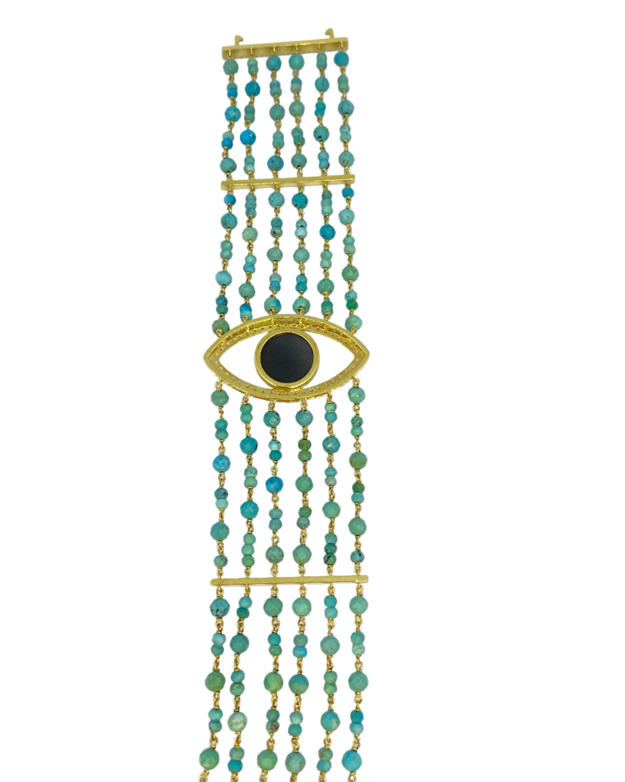 Tourquise Moonstone Gold Bracelat