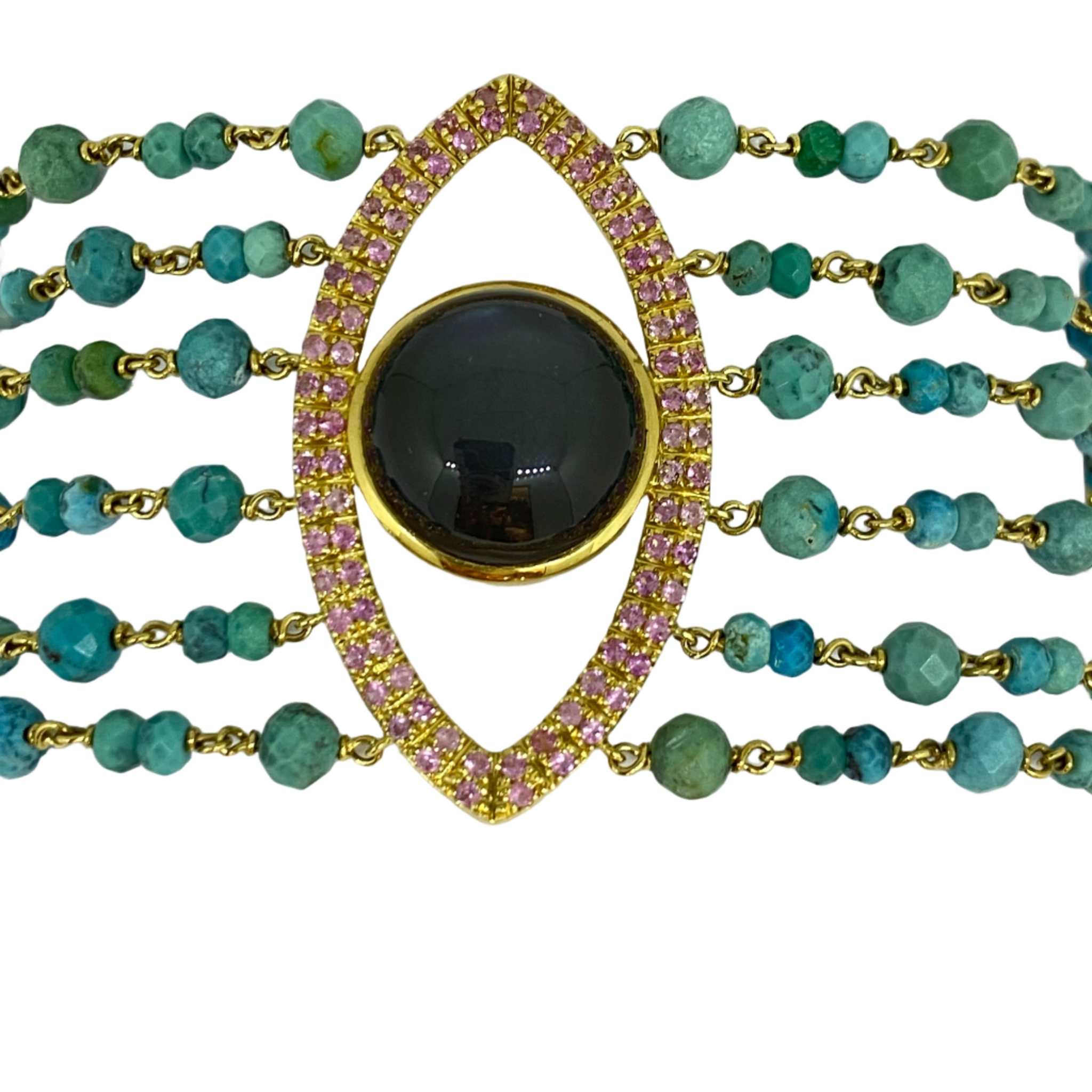 Tourquise Moonstone Gold Bracelat