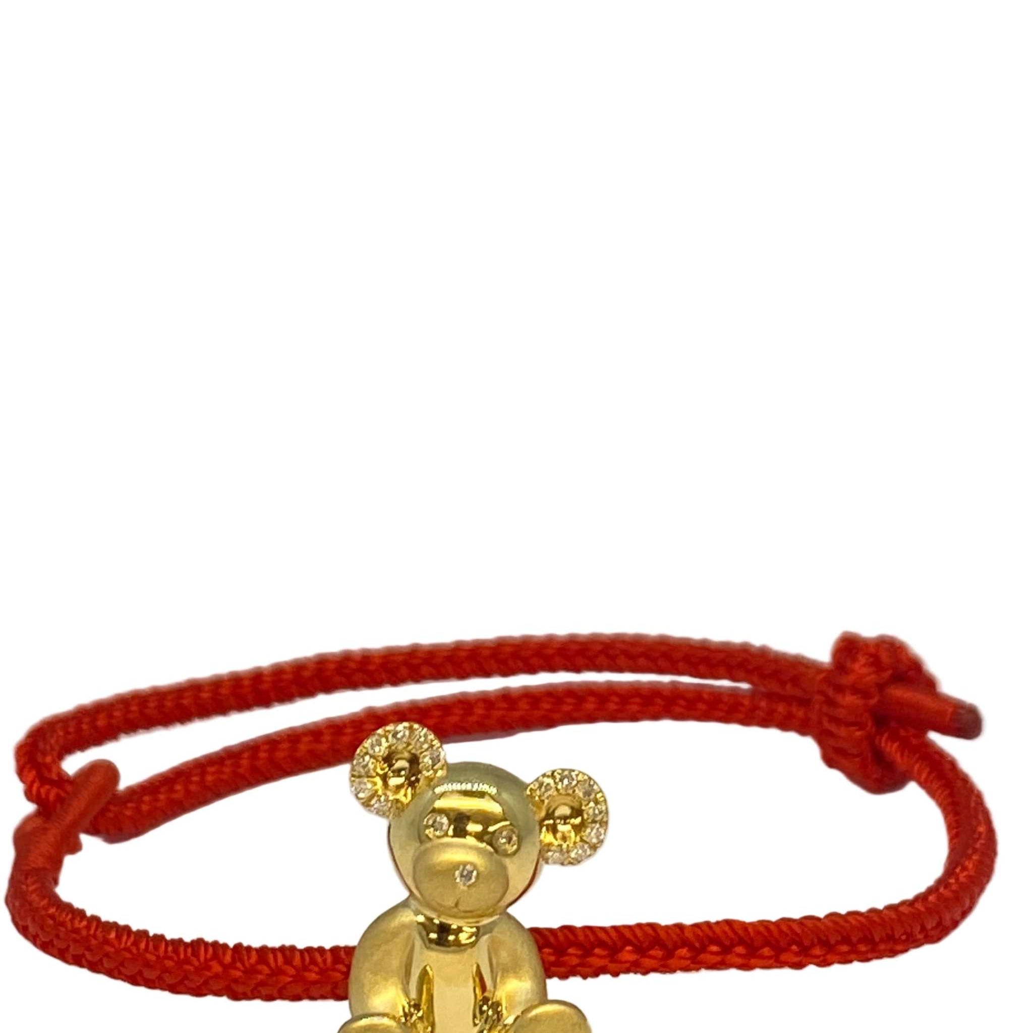 Lesunja Breuninger Bear Bracelet 18K Gold 18 x 0.08ct Diamonds, detail view, Lesunja atelier Zurich