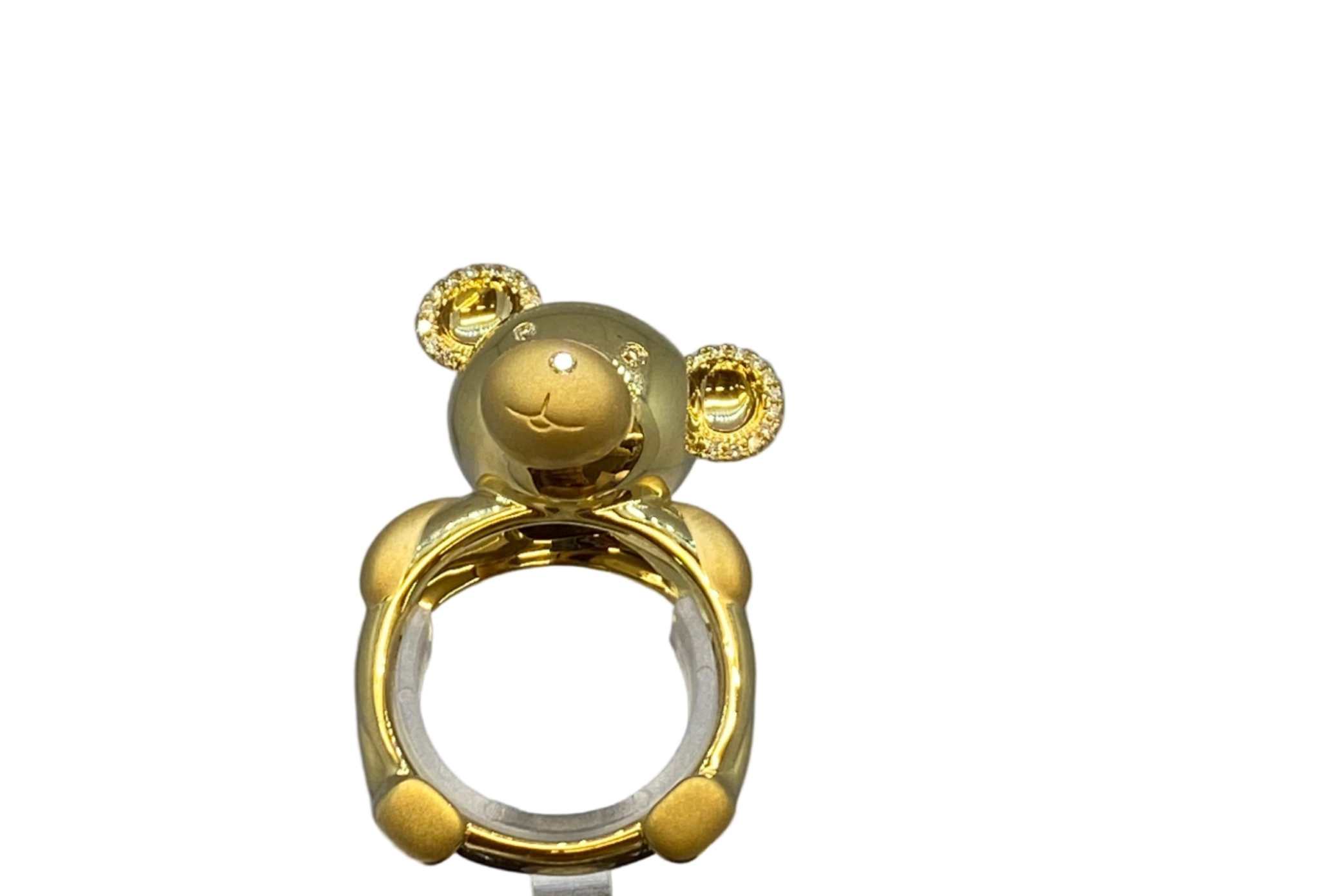 New Breuninger Bear Ring 18k Gold and 25. 0.16ct Brillants
