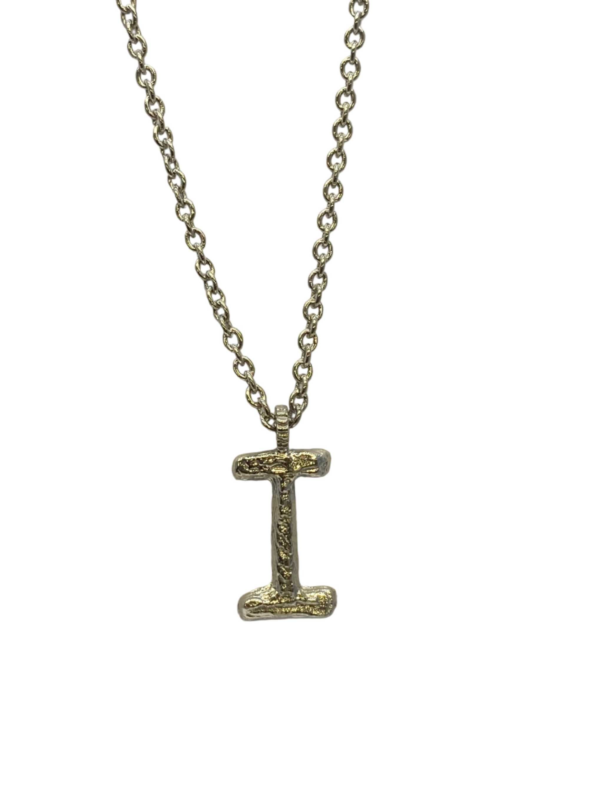 Silver  I Letter Necklace