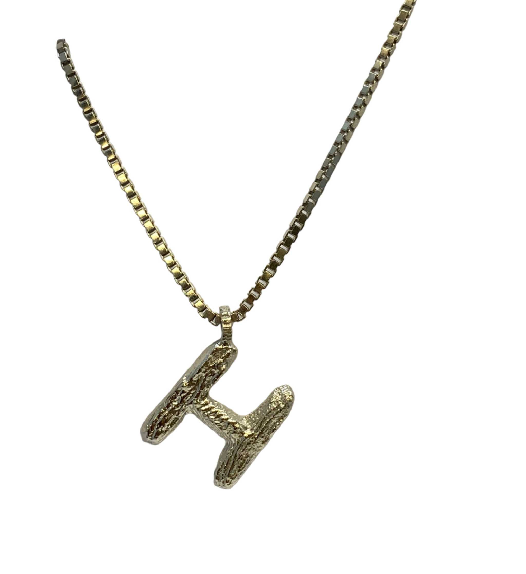 Silver  H Letter Necklace
