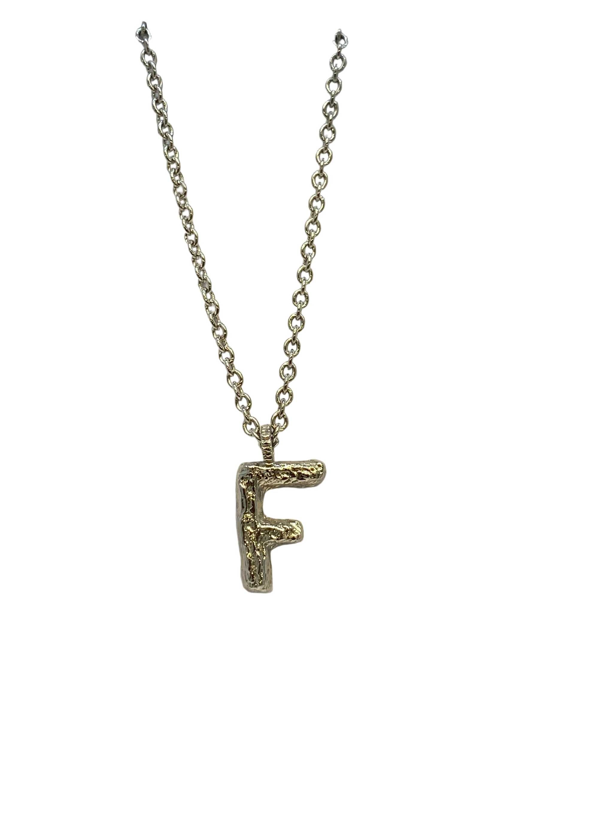 Silver F Letter Necklace