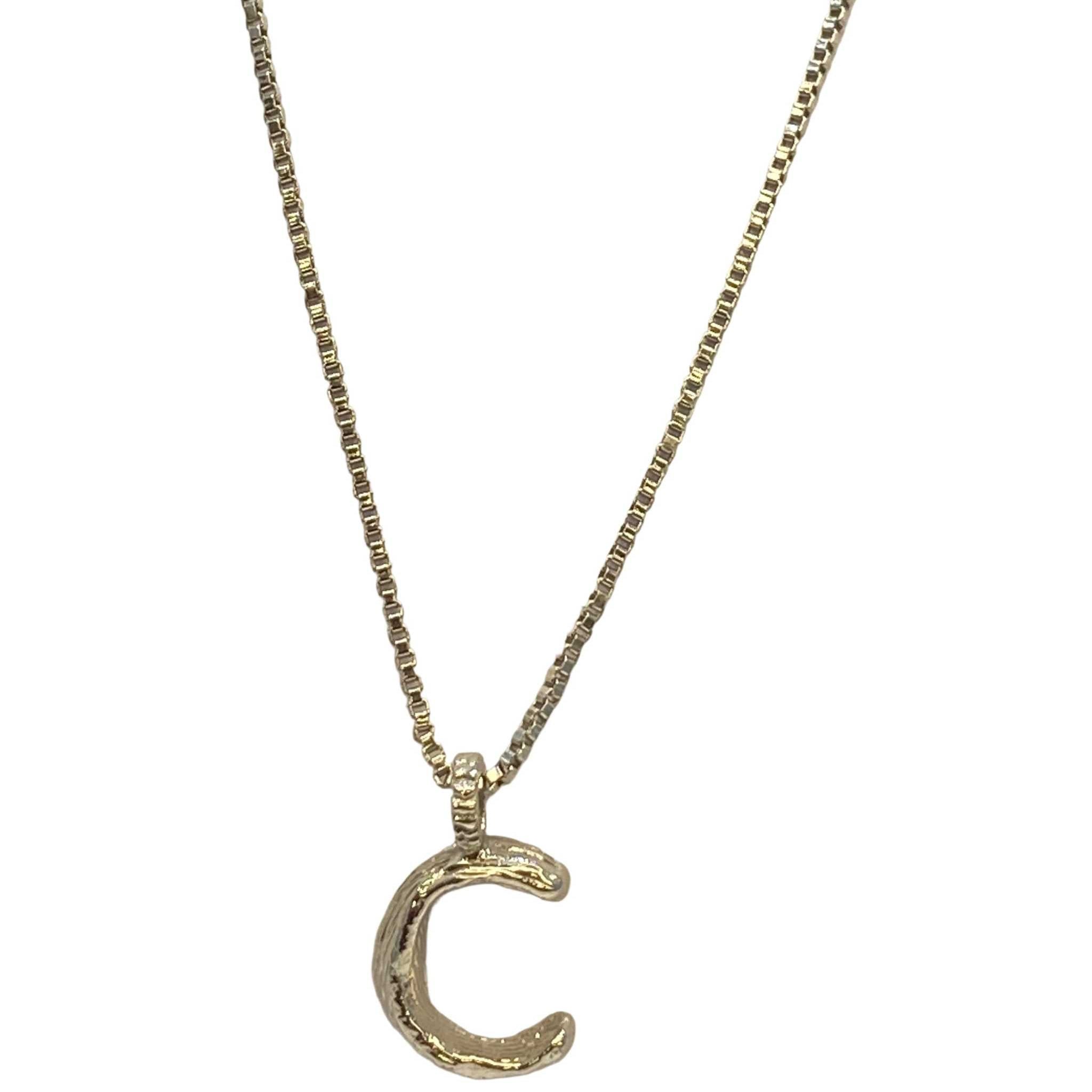 Lesunja Silver Letter C Necklace, handmade fine jewellery from Switzerland