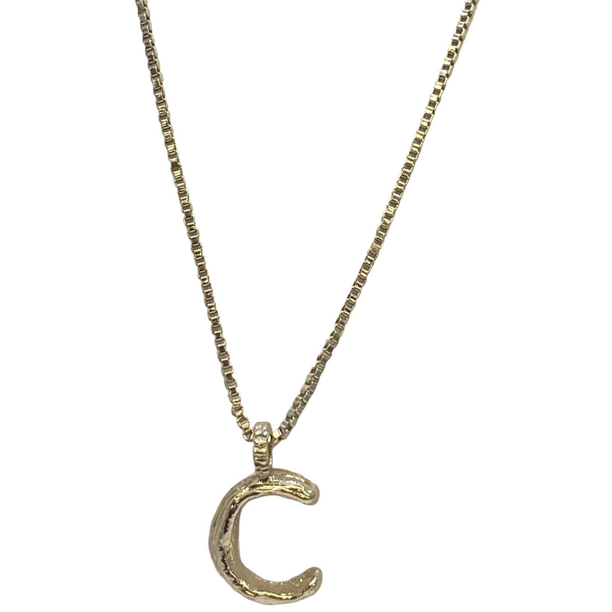 Lesunja Silver Letter C Necklace, handmade fine jewellery from Switzerland