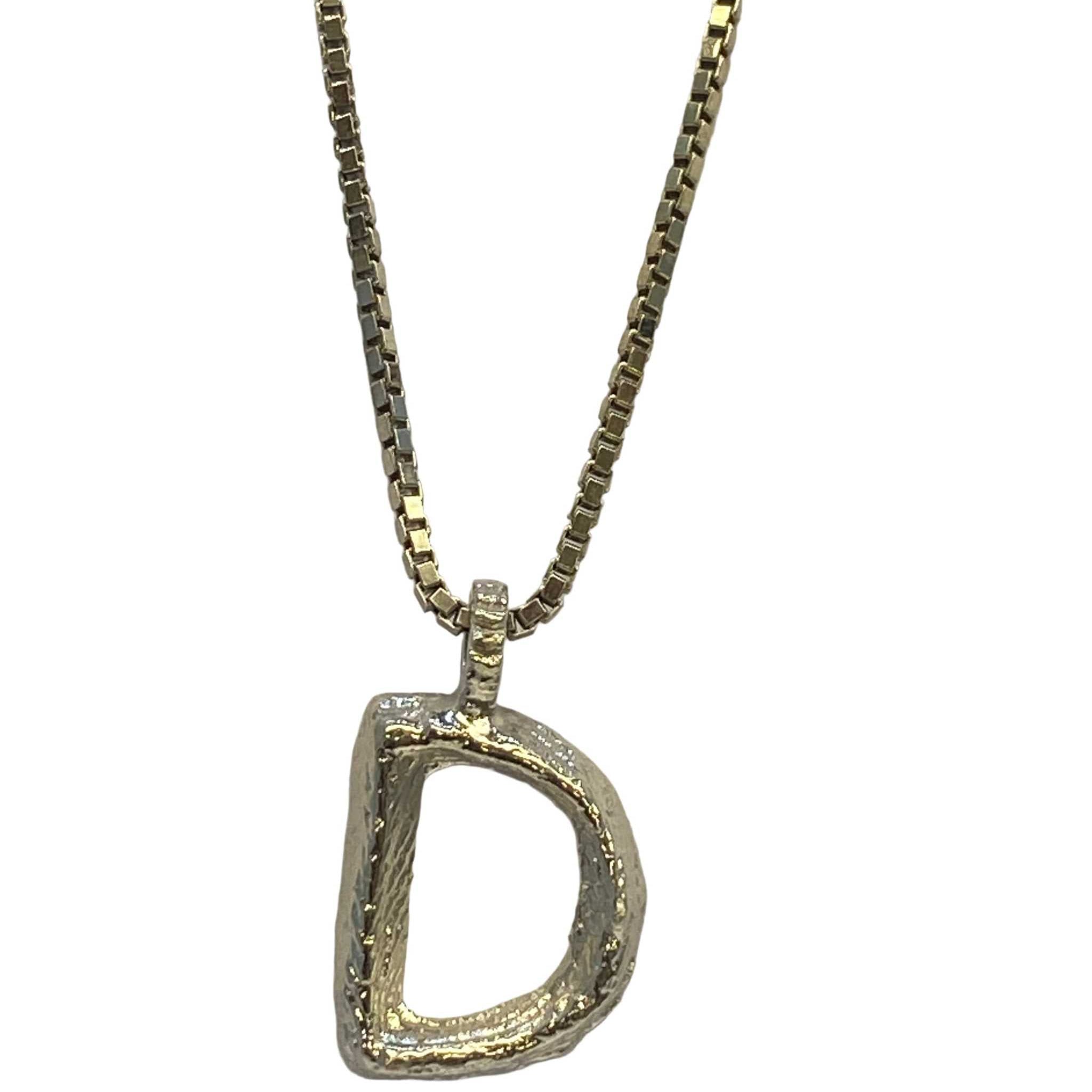 Silver  D Letter Necklace
