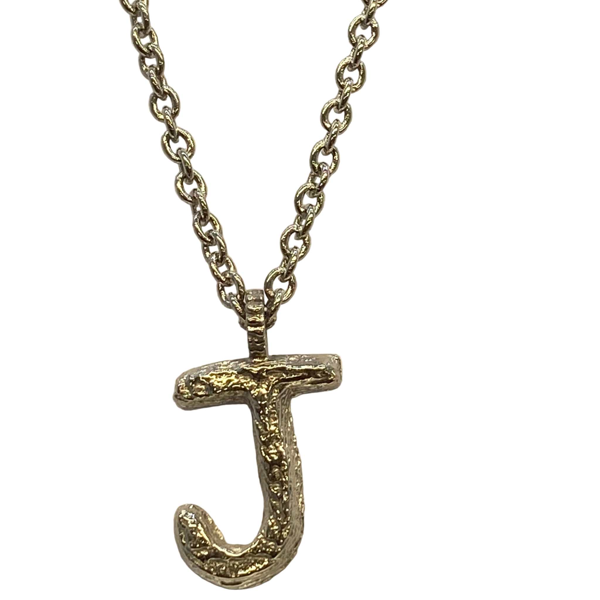 Silver  J Letter Necklace