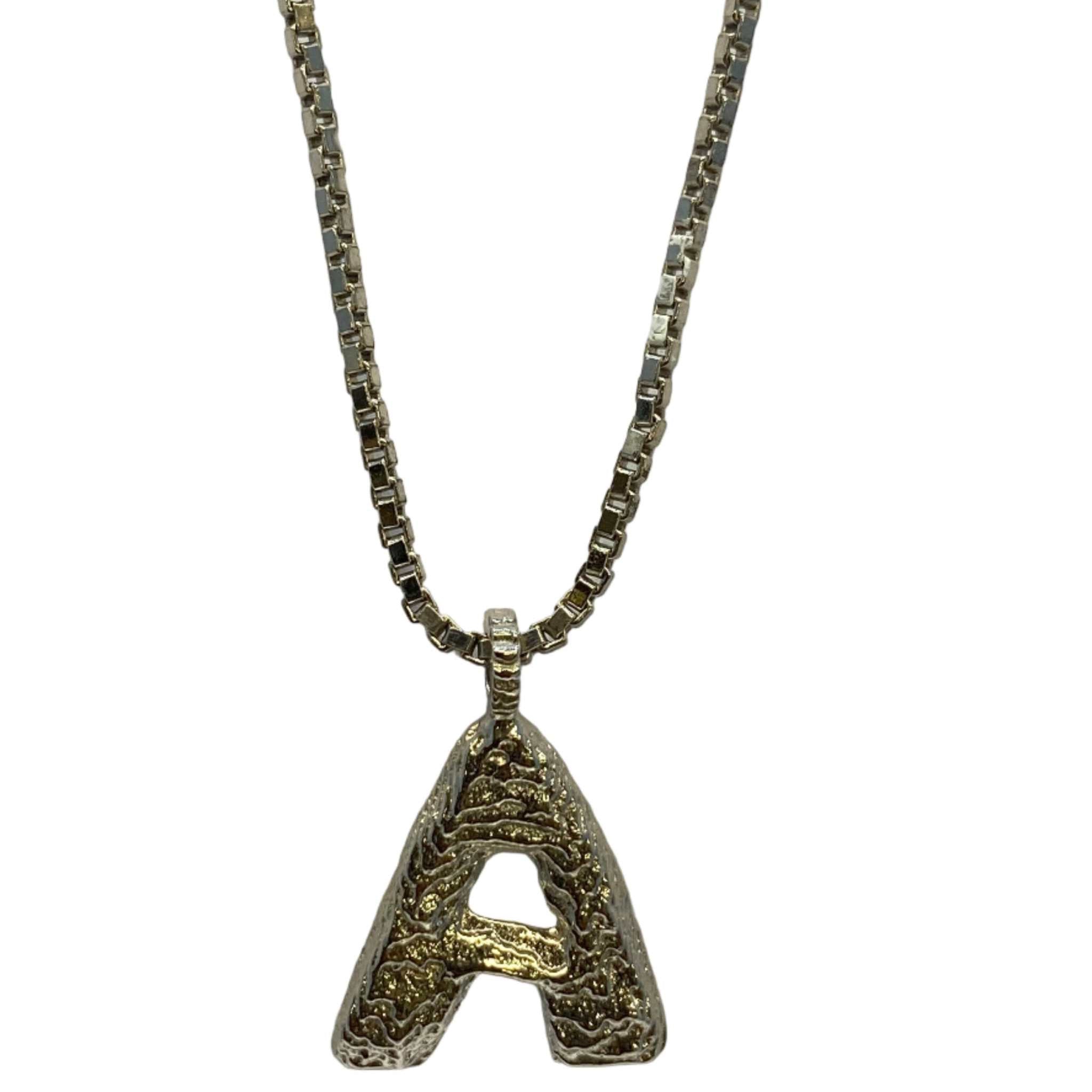 Silver A Letter Necklace