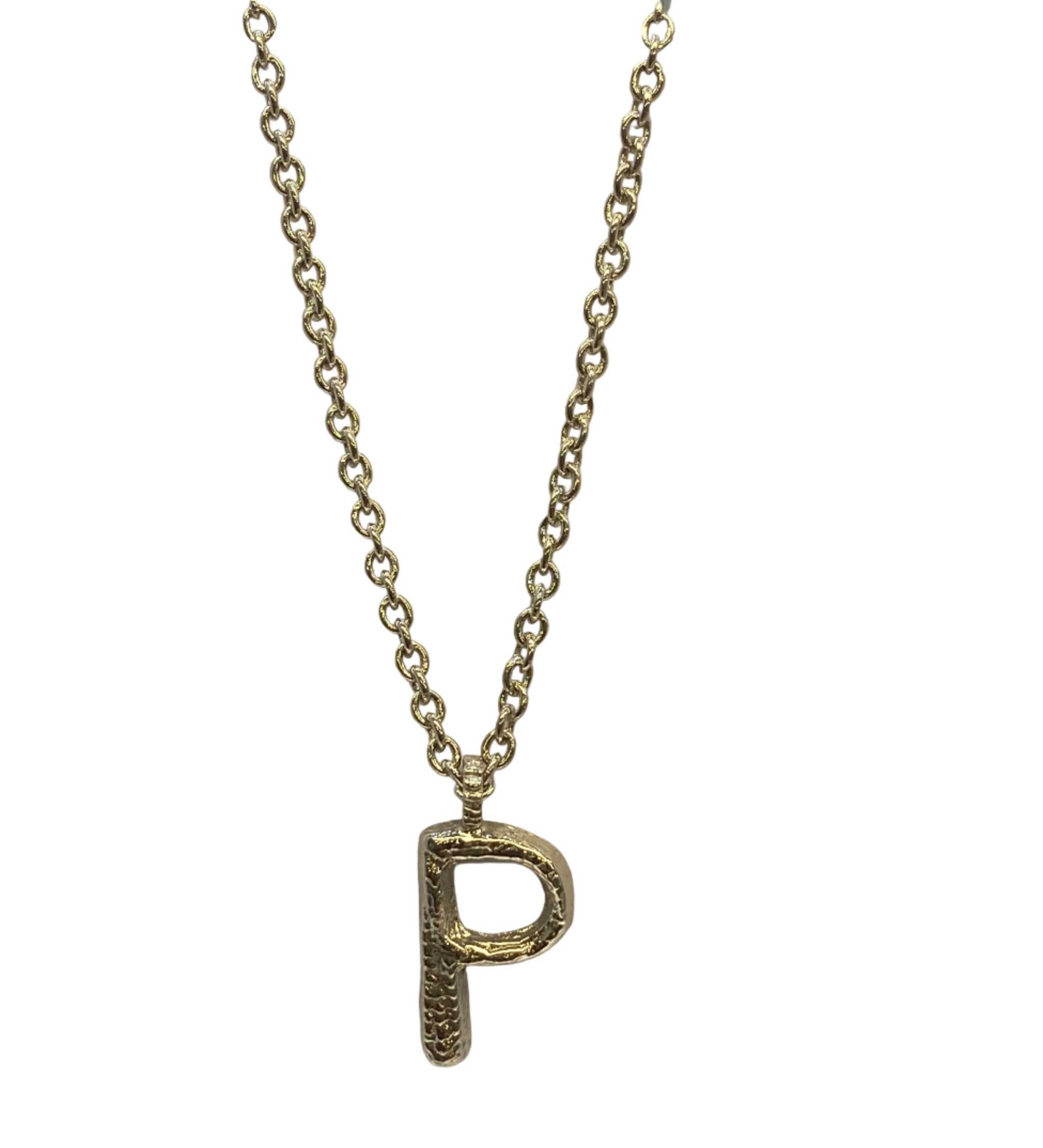 Silver P Letter Necklace