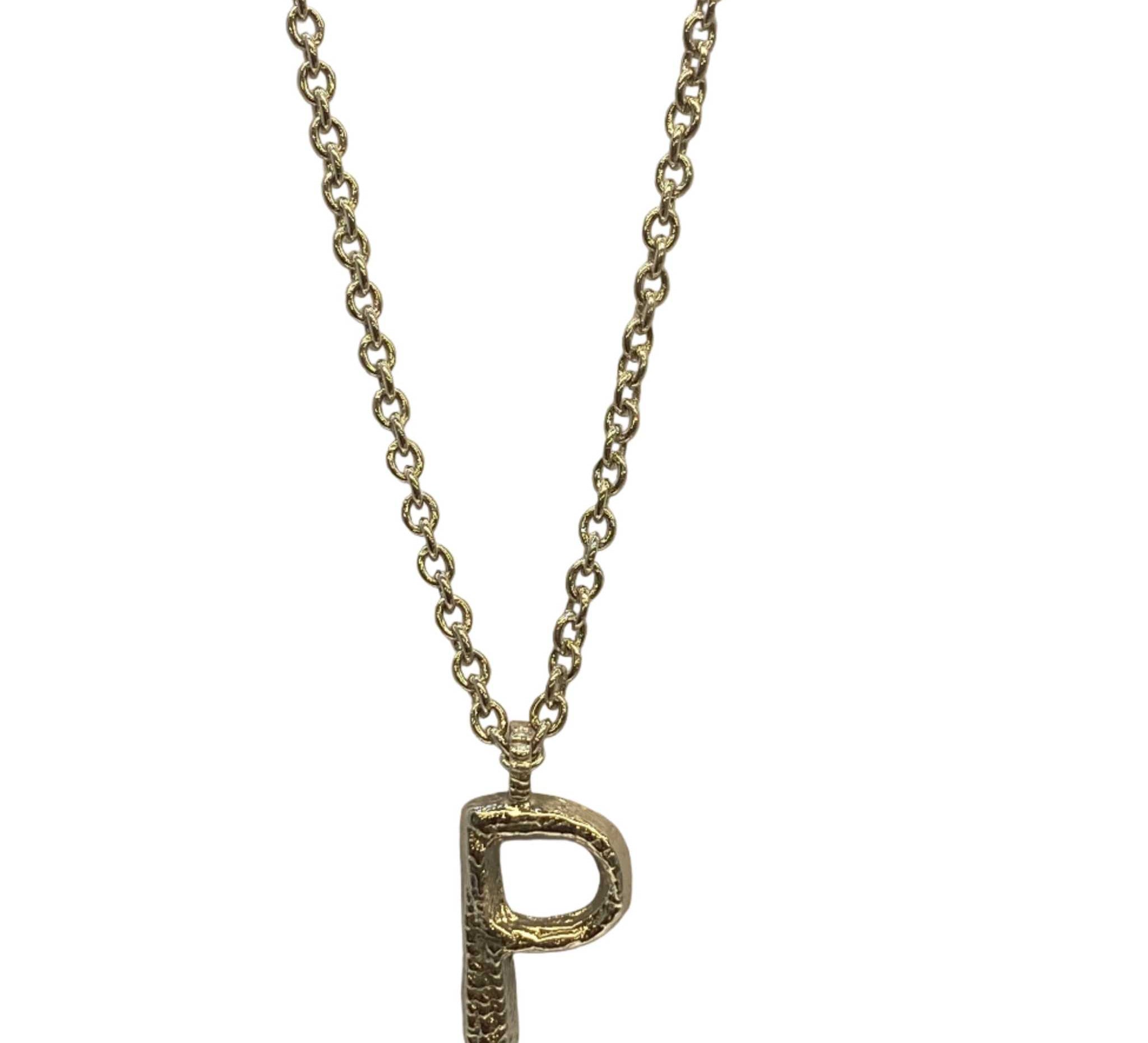Lesunja Silver Letter P Necklace, handmade fine jewellery from Switzerland