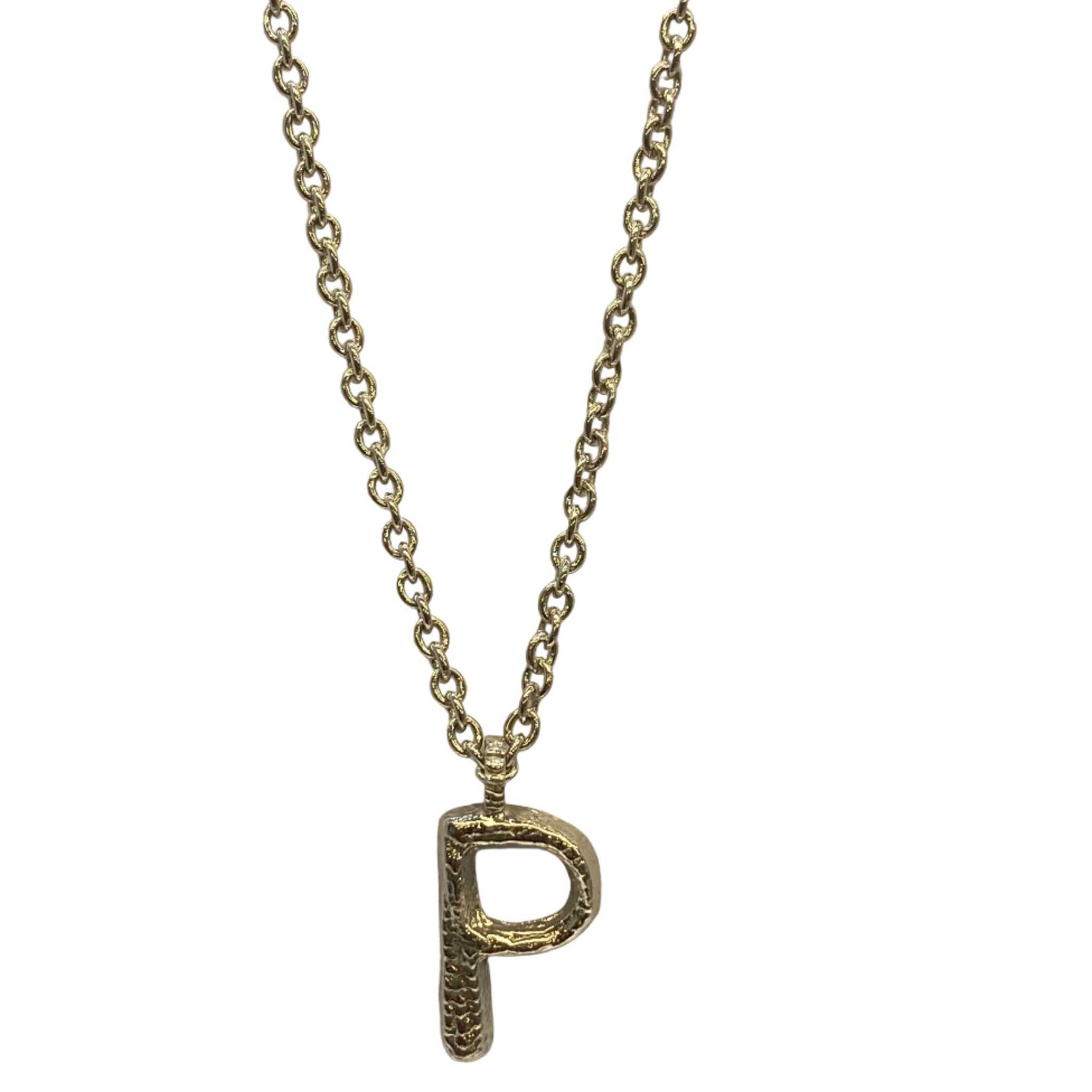Lesunja Silver Letter P Necklace, handmade fine jewellery from Switzerland