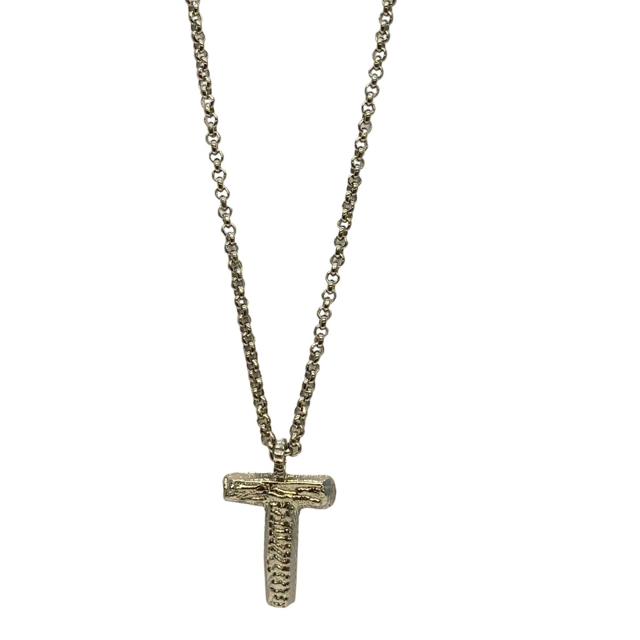 Lesunja Silver Letter T Necklace, handmade fine jewellery from Switzerland