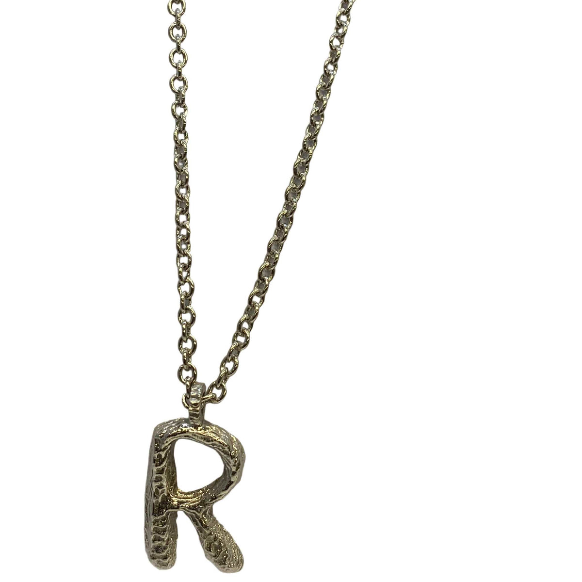 Lesunja Silver Letter R Necklace, handmade fine jewellery from Switzerland