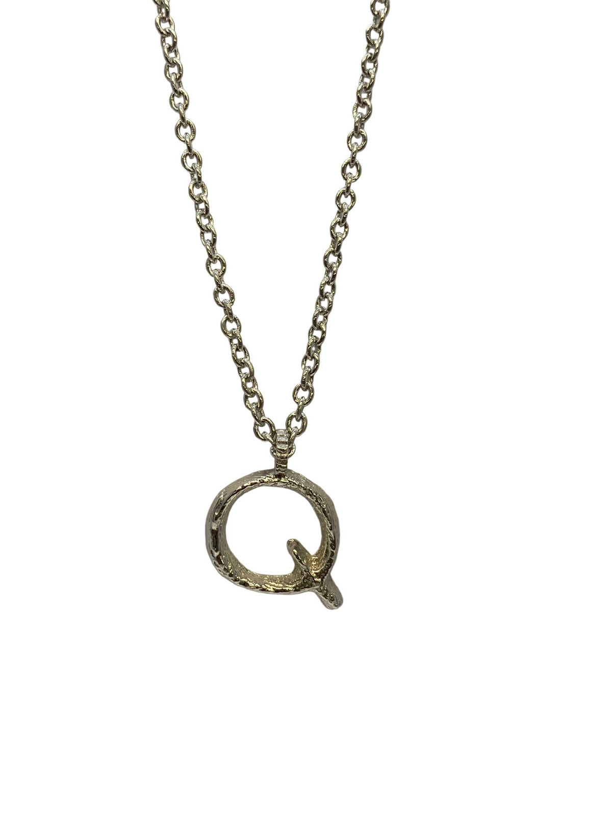 Lesunja Silver Letter Q Necklace, handmade fine jewellery from Switzerland