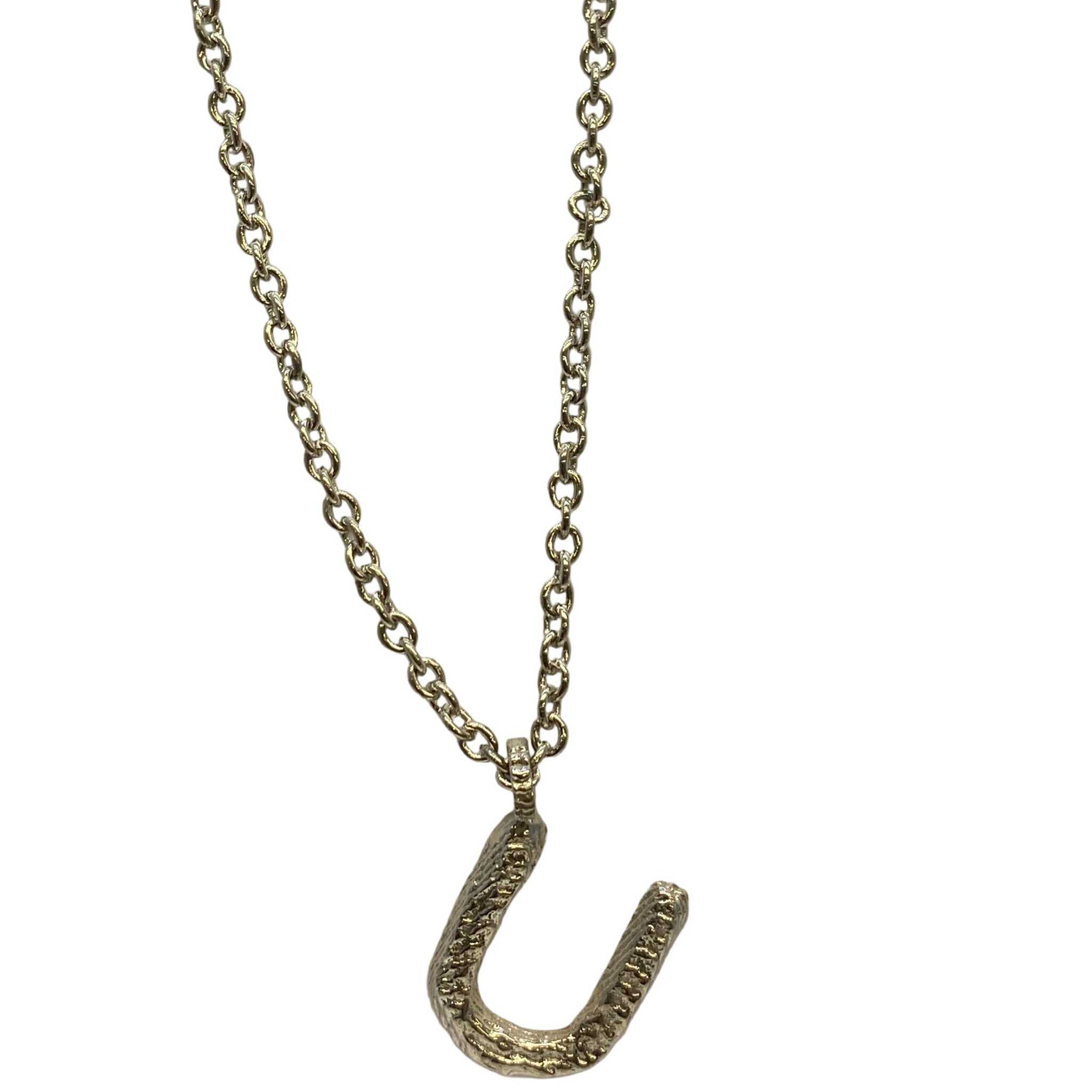 Silver U Letter Necklace