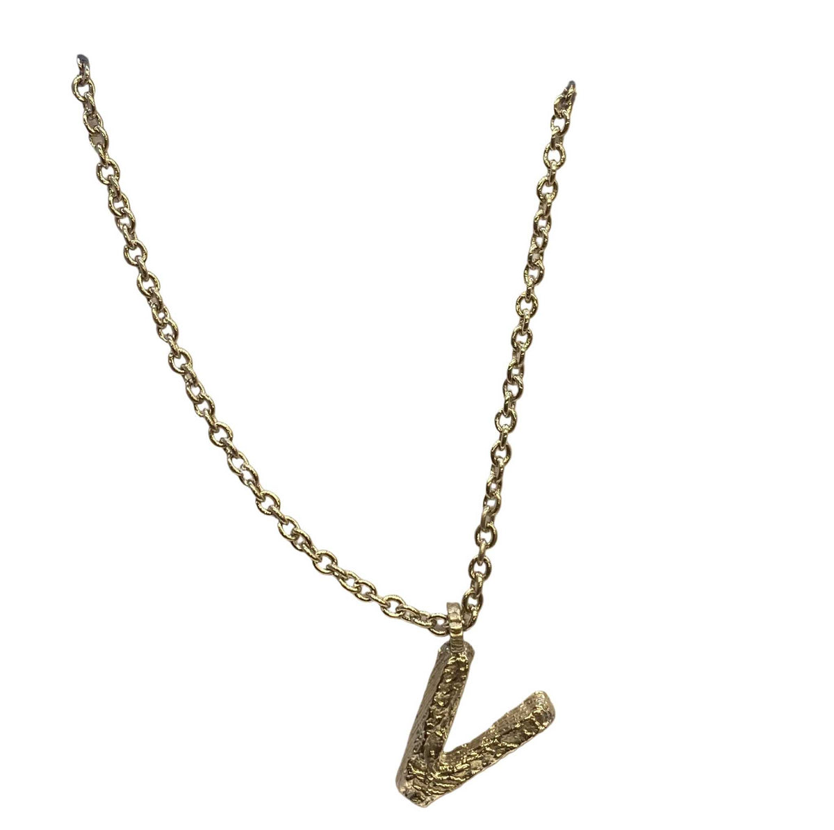 Lesunja Silver Letter V Necklace, handmade fine jewellery from Switzerland