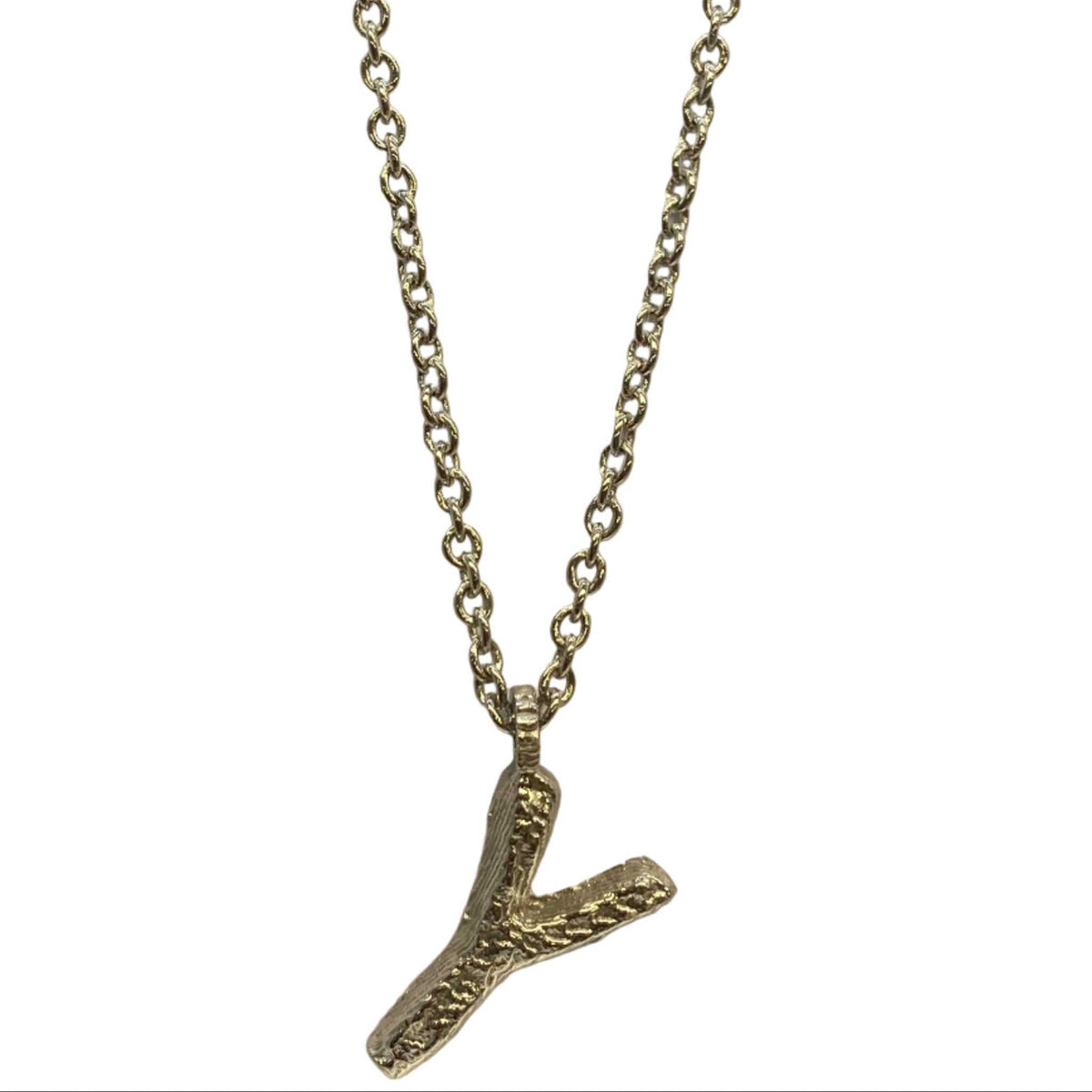 Lesunja Silver Letter Y Necklace, handmade fine jewellery from Switzerland