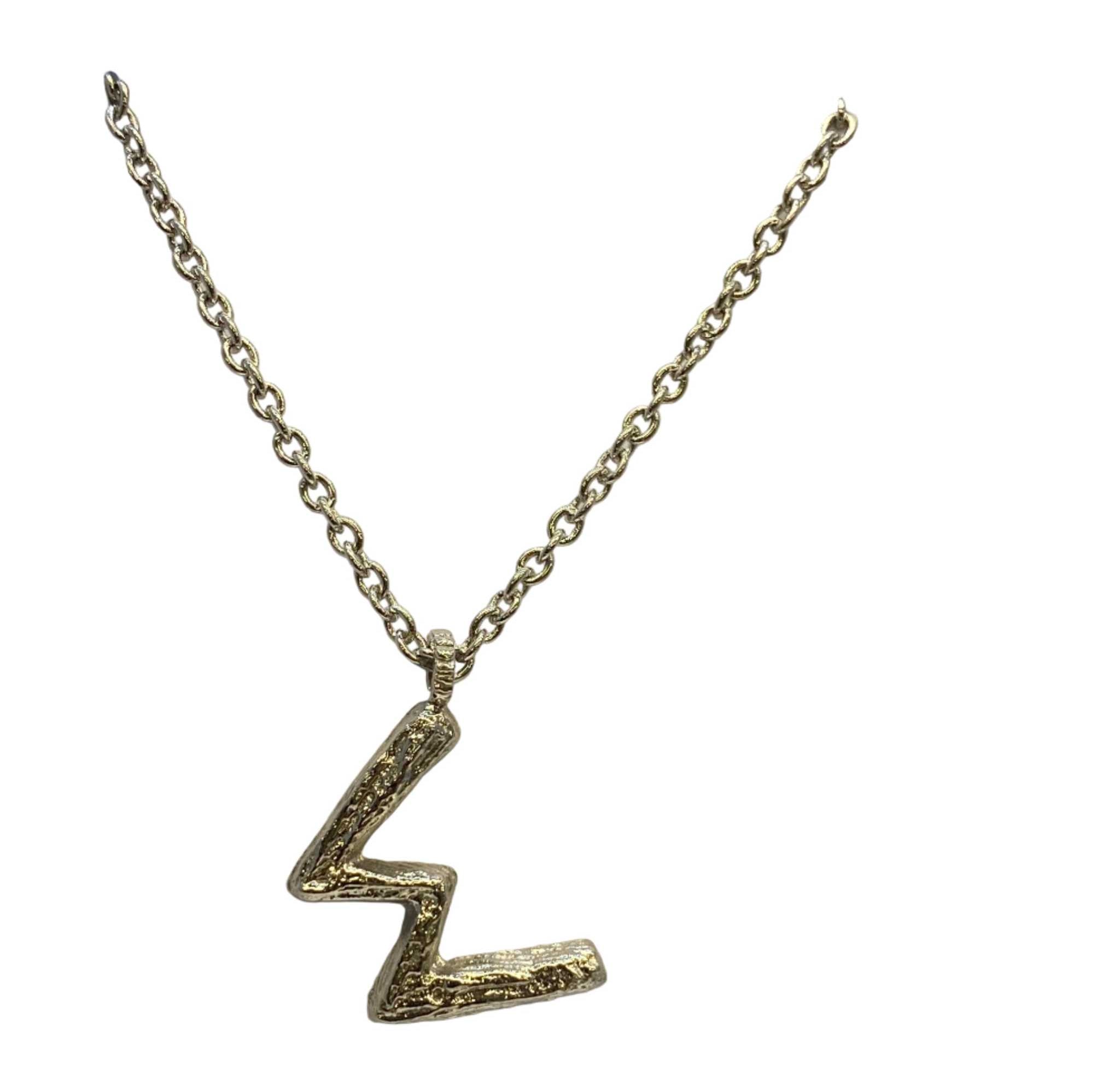 Lesunja Silver Letter W Necklace, handmade fine jewellery from Switzerland