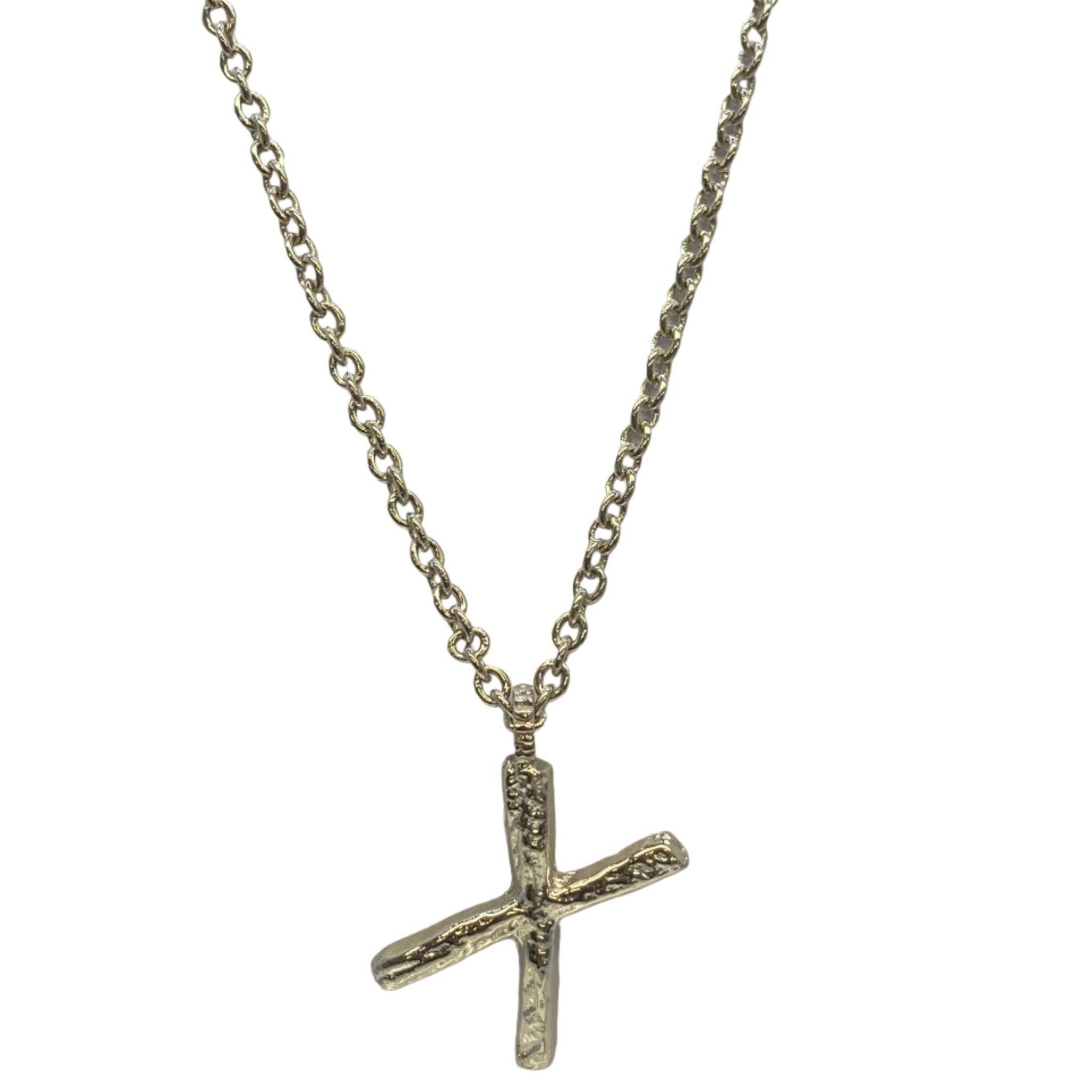 Silver X Letter Necklace