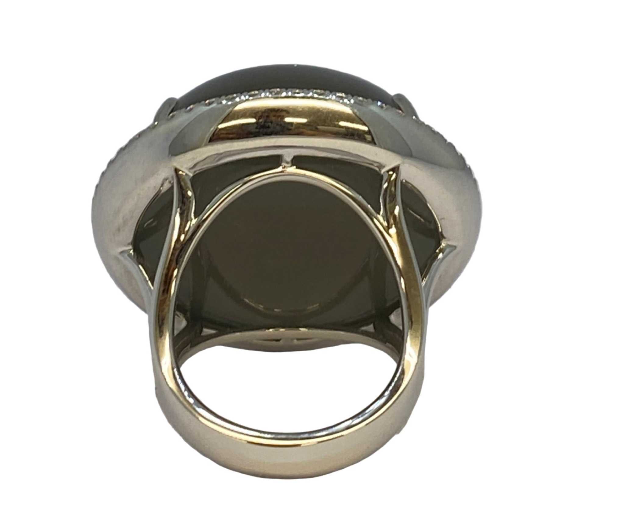 Moonstone white gold diamond ring