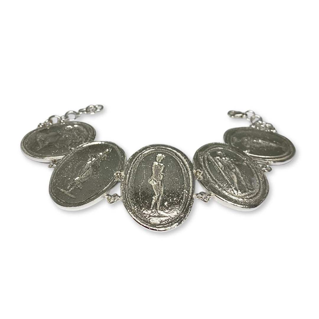 Lesunja Bracelet Silver Gemstone Plates, handmade fine jewellery from Switzerland