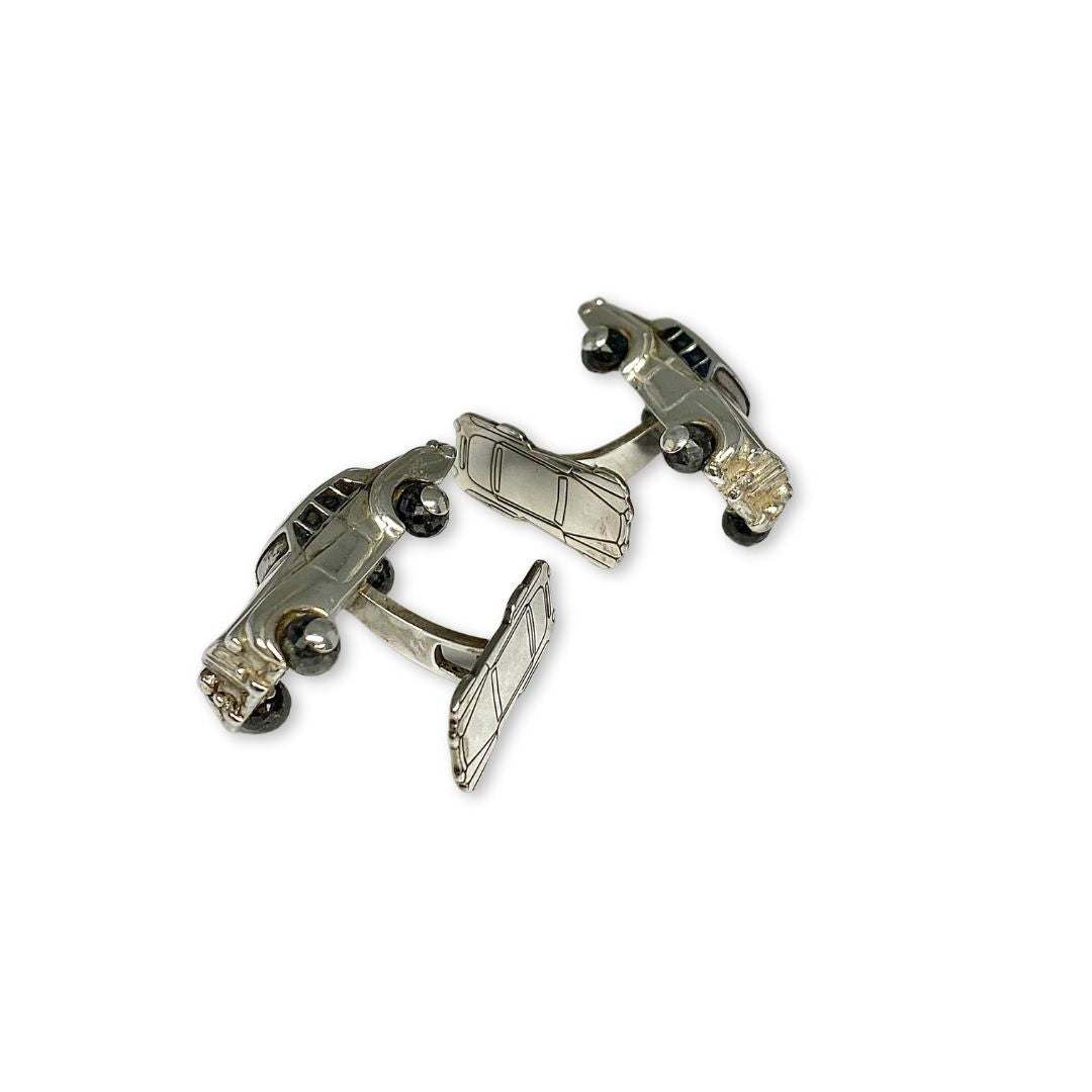 Lesunja Cufflinks Silver Black Diamonds Car Bentley
