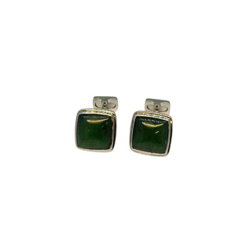 Lesunja Jade Platinum Cufflinks, handmade fine jewellery from Switzerland