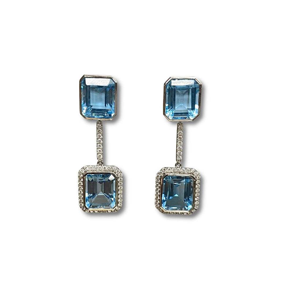 Lesunja Magnifique Statement Ohrringe Platin Topas Diamanten