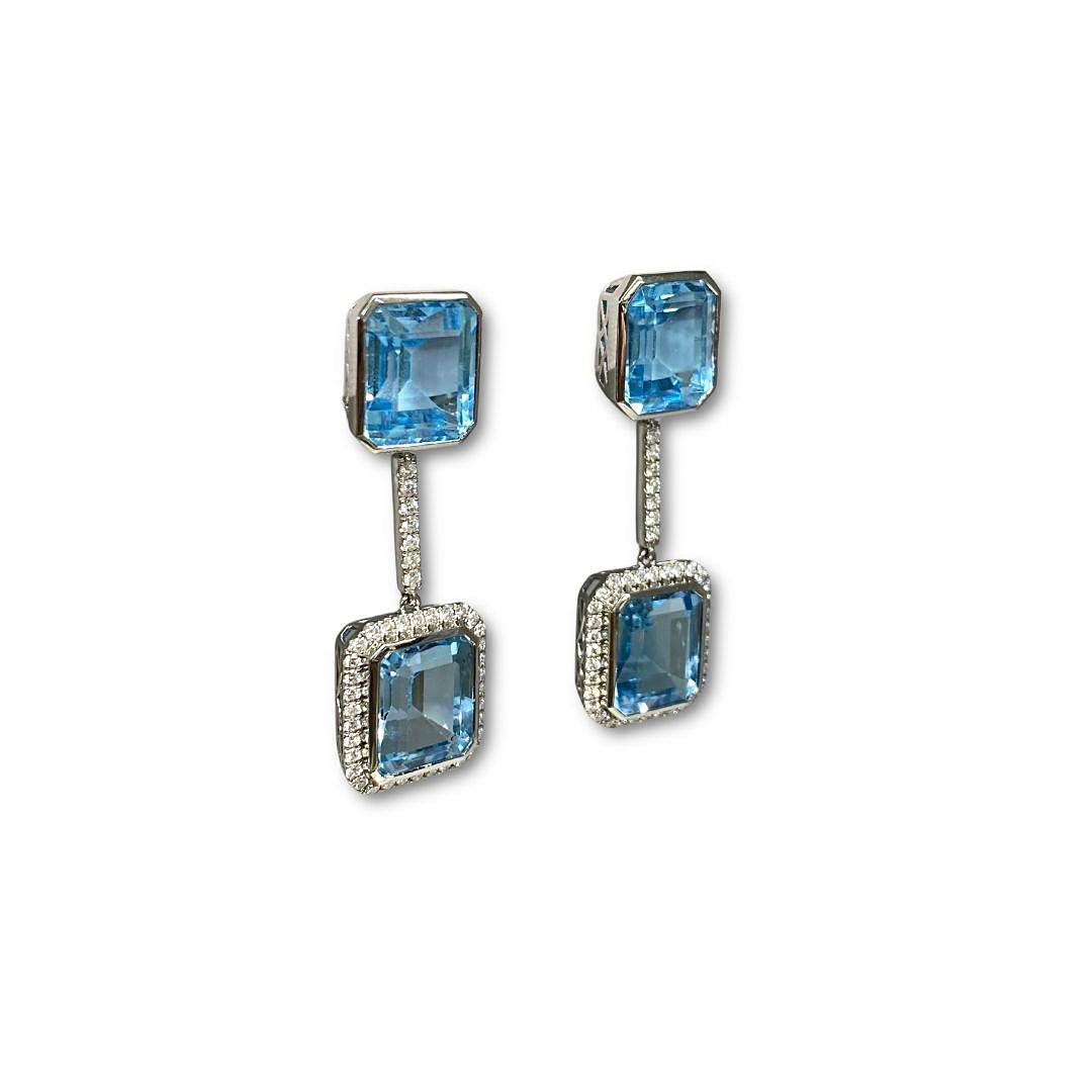 Lesunja Magnifique Statement Ohrringe Platin Topas Diamanten