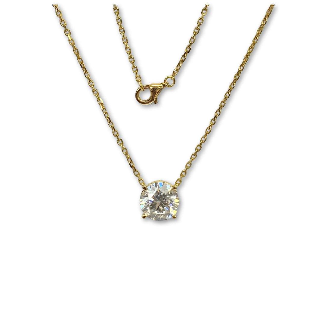 Lesunja Necklace in 18K yellow gold with white diamond 3.51ct, brilliant cut, on anchor chain.