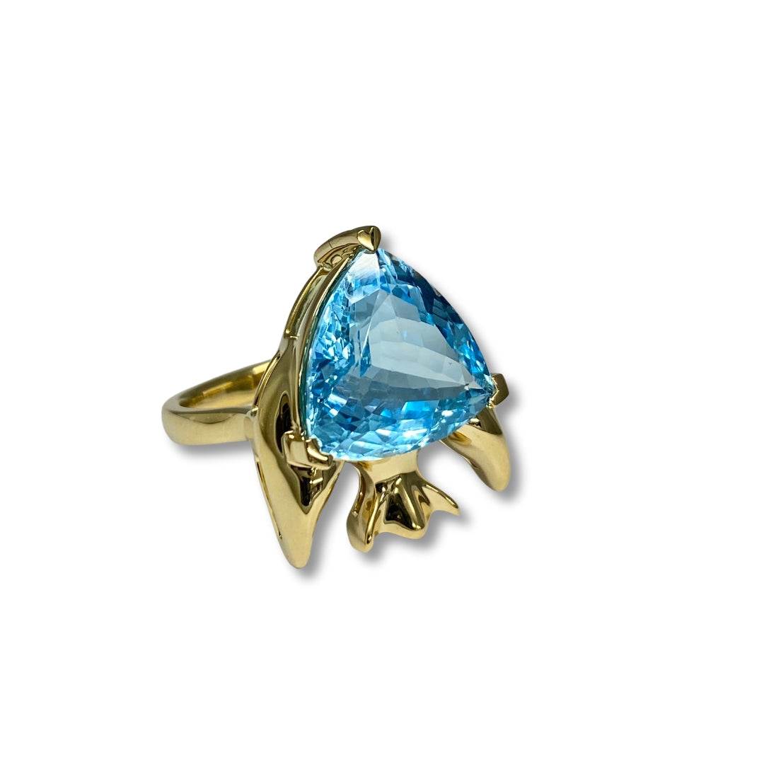 Lesunja Ocean XXY Fish Ring Yellow Gold Topaz