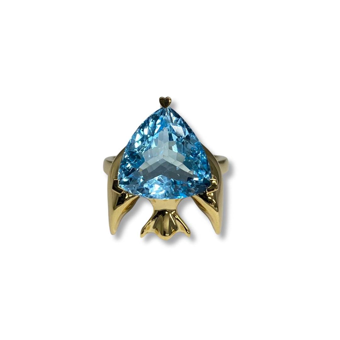 Lesunja Ocean XXY Fish Ring Yellow Gold Topaz