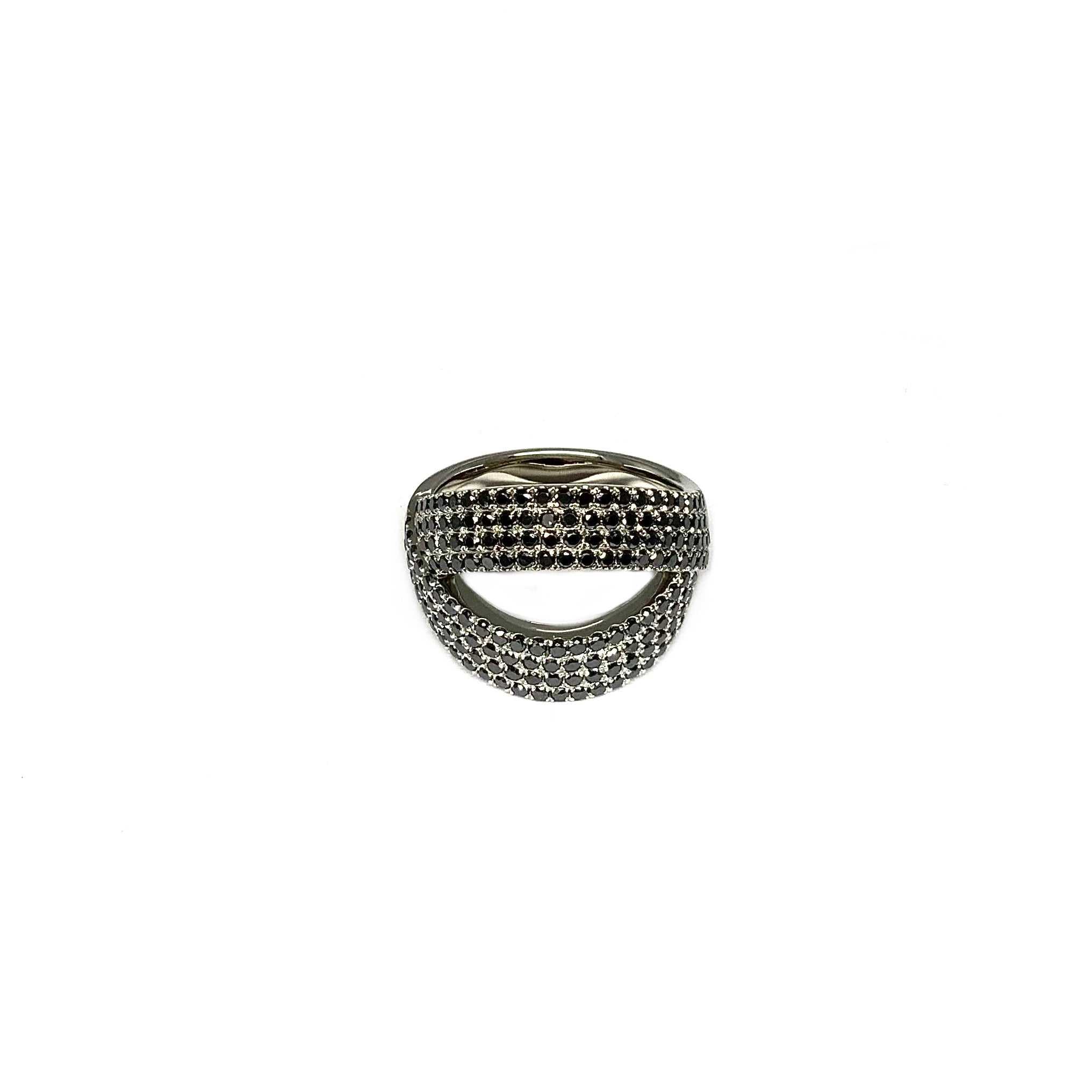platinum black diamond ring