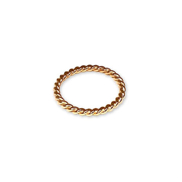 Lesunja Ring Rosé Gold Twisted Polished, handmade fine jewellery from Switzerland