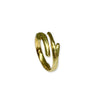Lesunja Ring Yellow Gold 14K Nest Wood Structure, handmade fine jewellery from Switzerland