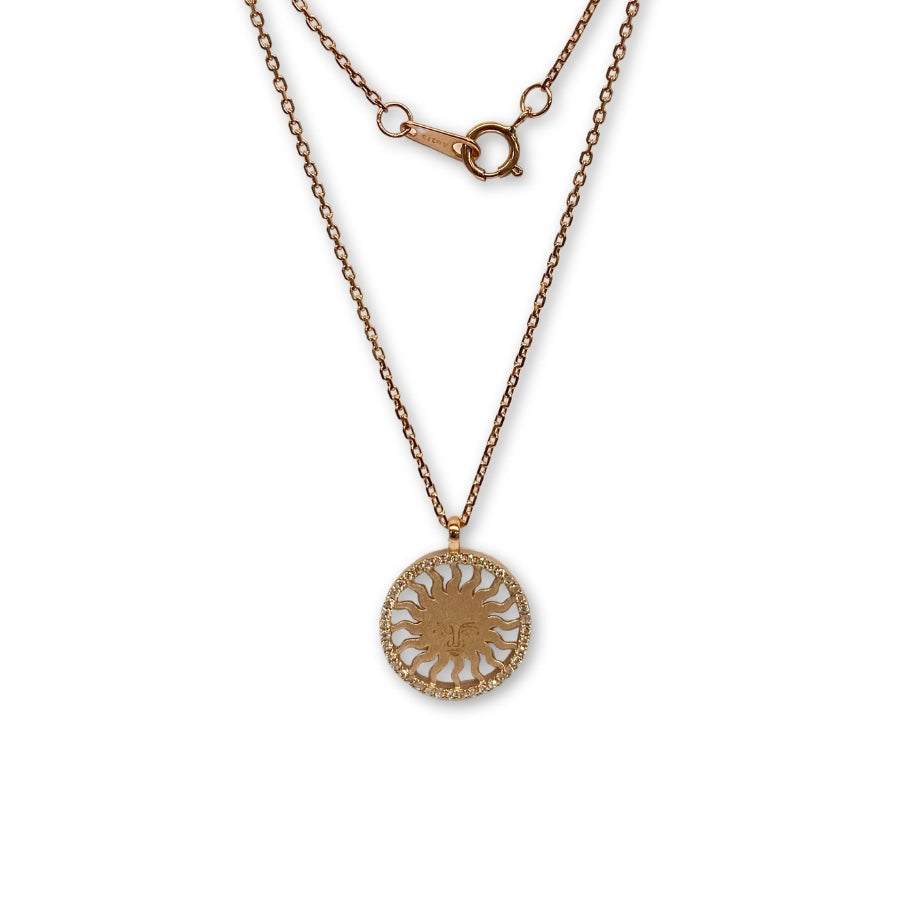 Lesunja St. Moritz Sun Necklace Rose Gold Diamond Small