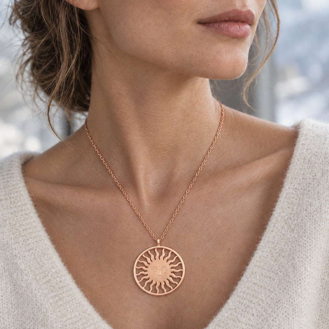 St. Moritz Sun by Lesunja – Large Rose Gold worn on model
