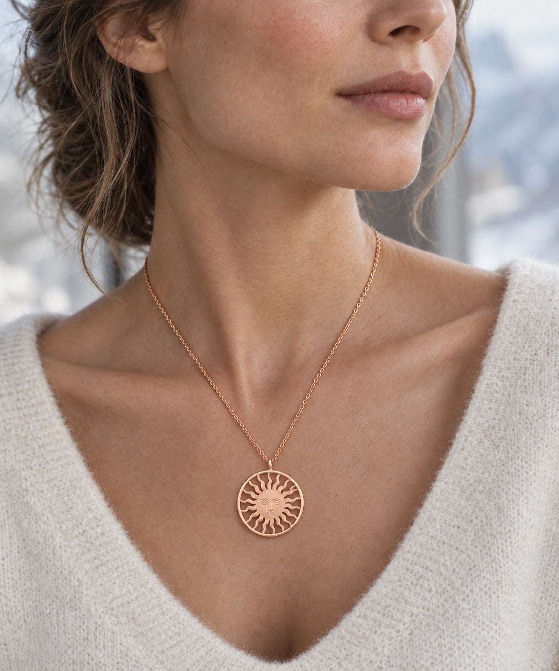St. Moritz Sun by Lesunja – Medium Rose Gold worn on model