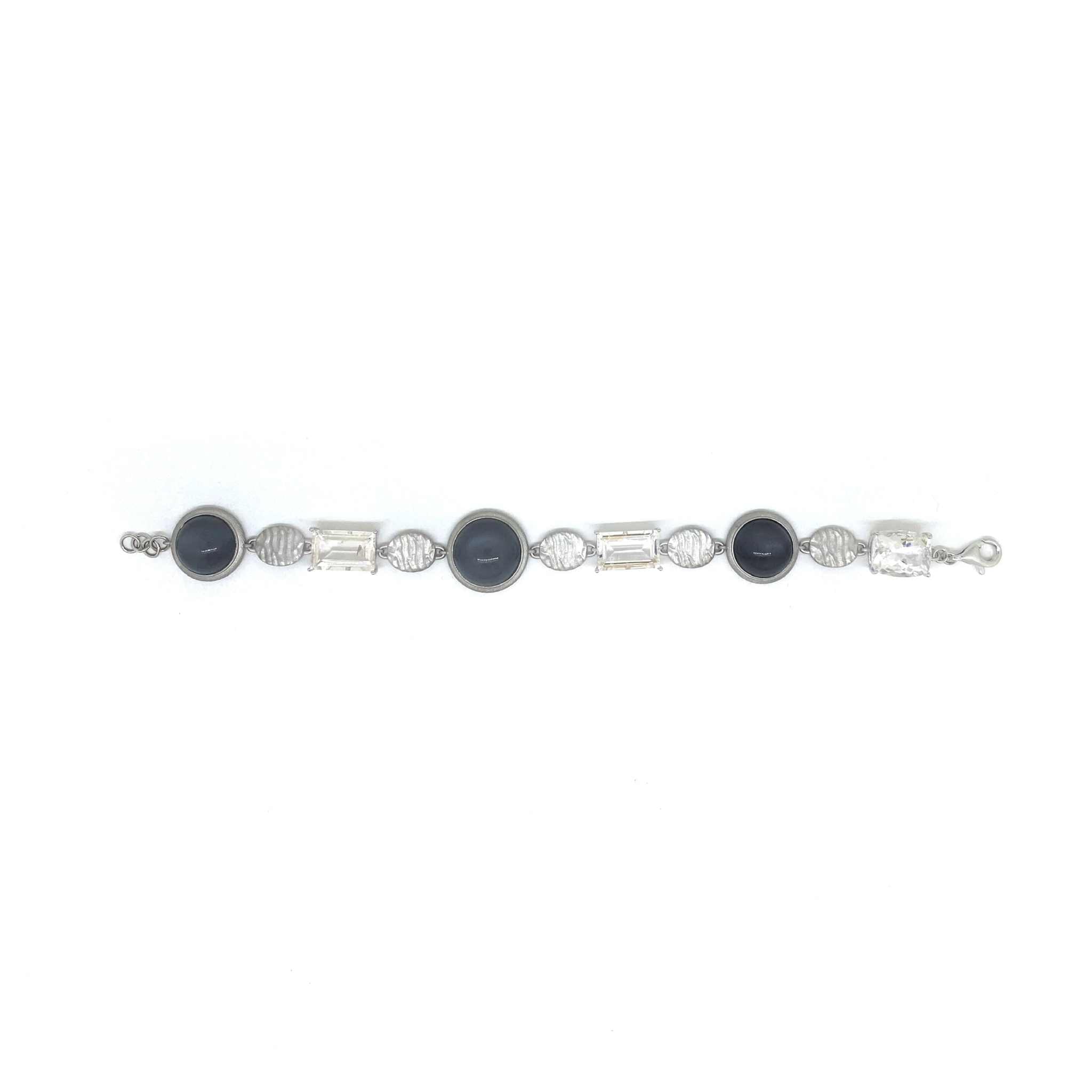 Lesunja White Gold Grey Moonstone Morganithe Bracelet