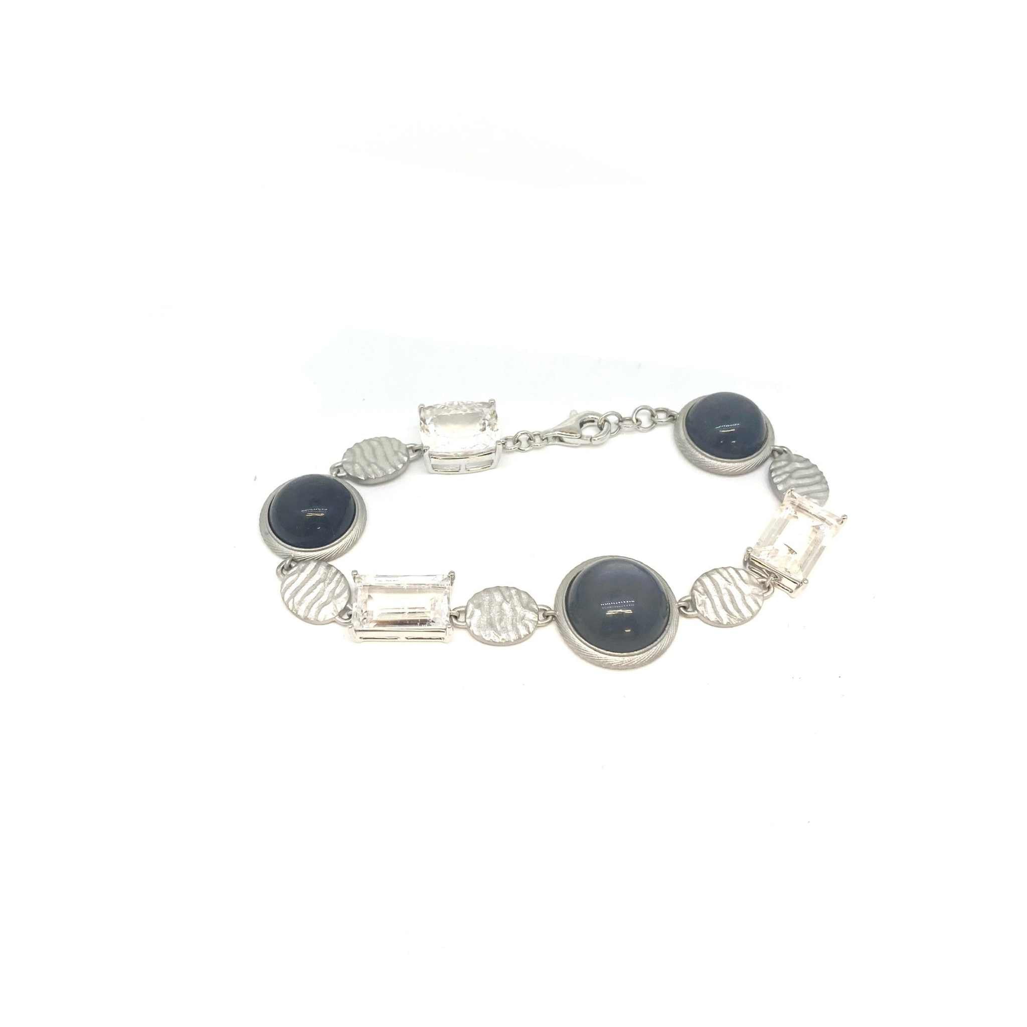 Lesunja White Gold Grey Moonstone Morganithe Bracelet