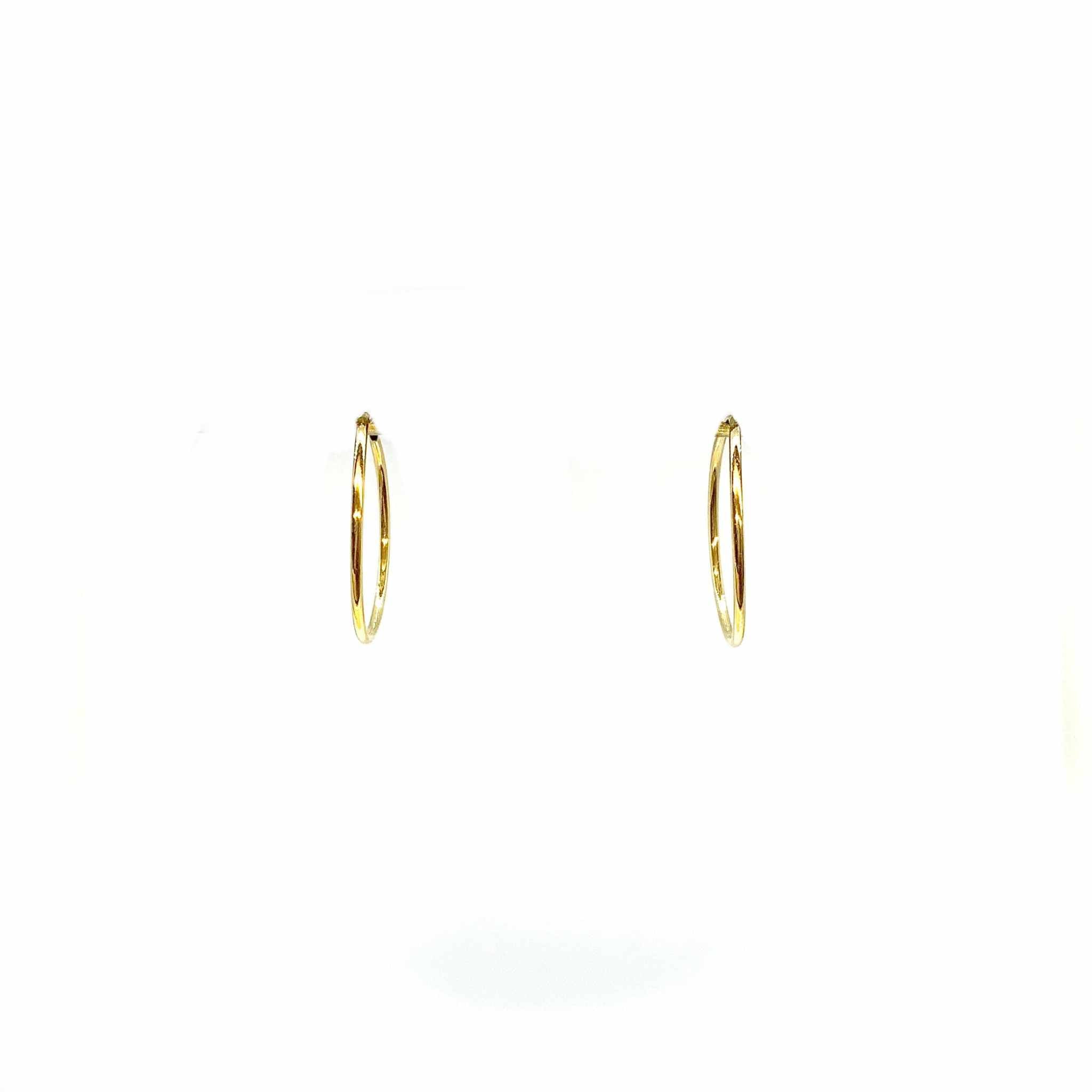 Lesunja Yellow Gold Hoop Classic Brown Diamonds 04