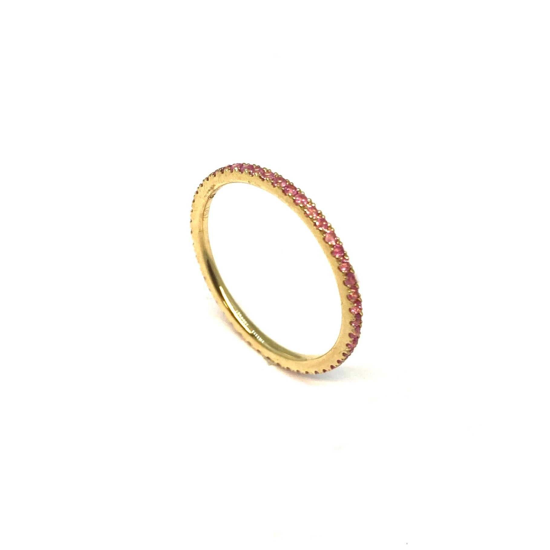 Lesunja Yellow Gold Pink Sapphire Eternity Ring