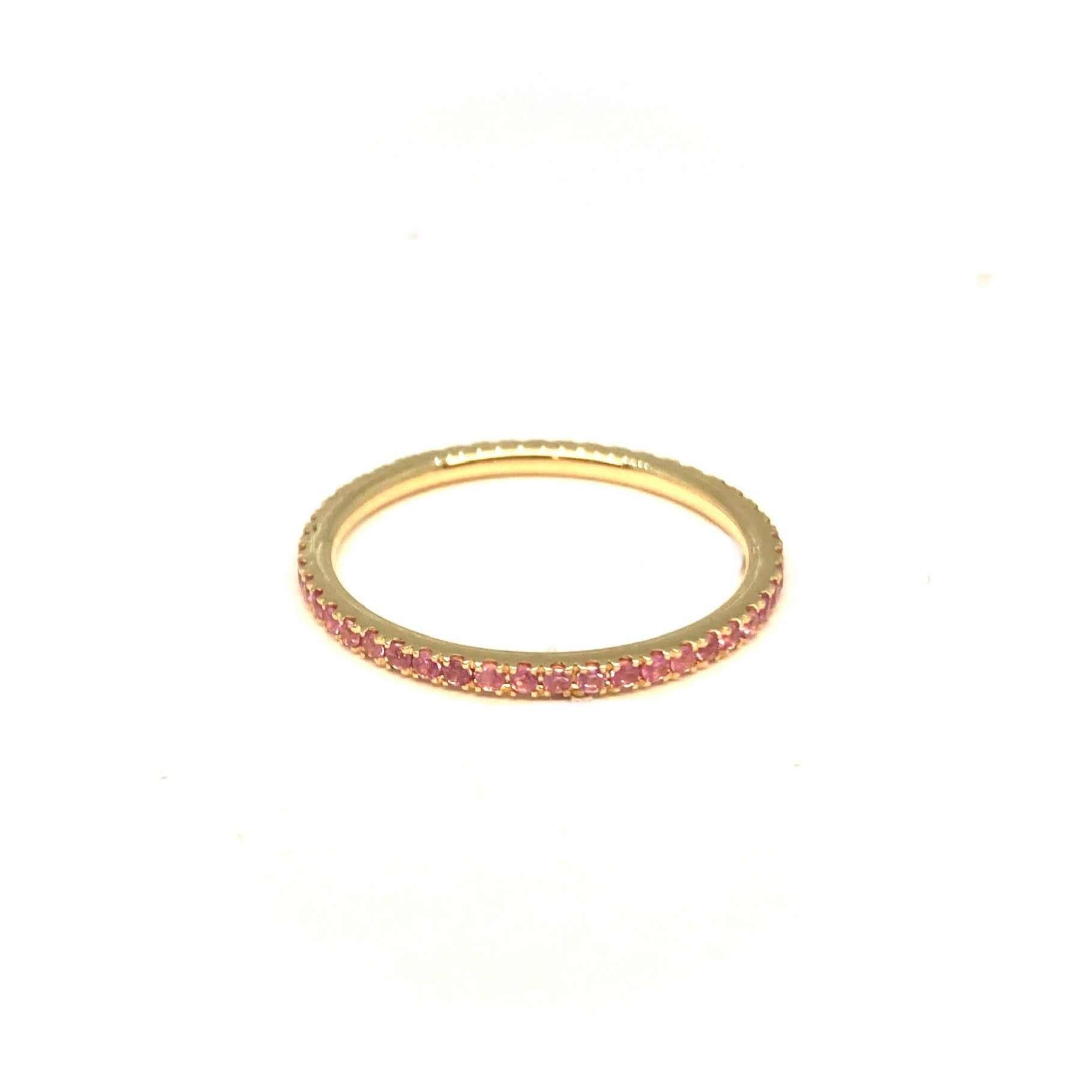 Lesunja Yellow Gold Pink Sapphire Eternity Ring